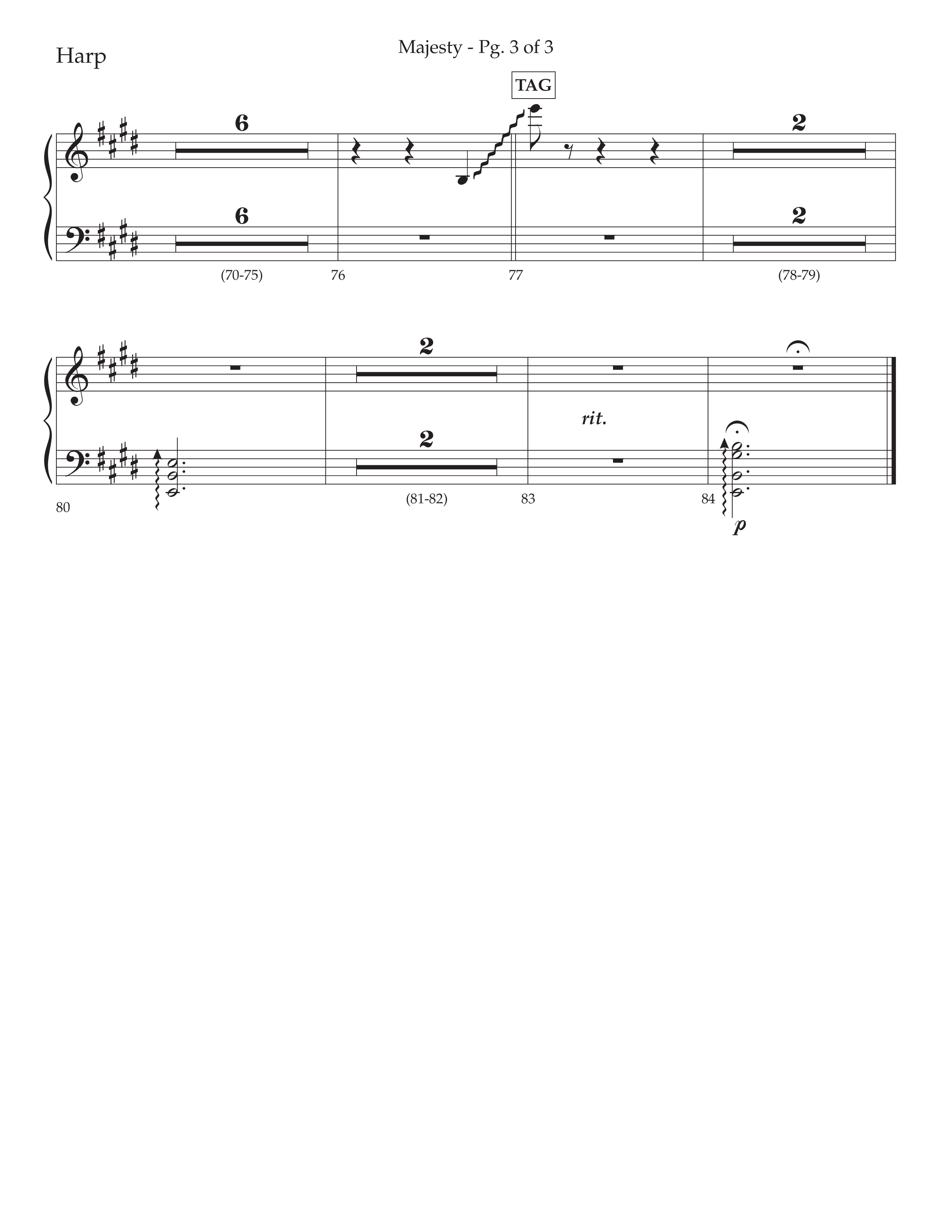 Majesty (Choral Anthem SATB) Harp (Lifeway Choral / Arr. John Bolin / Arr. Don Koch)
