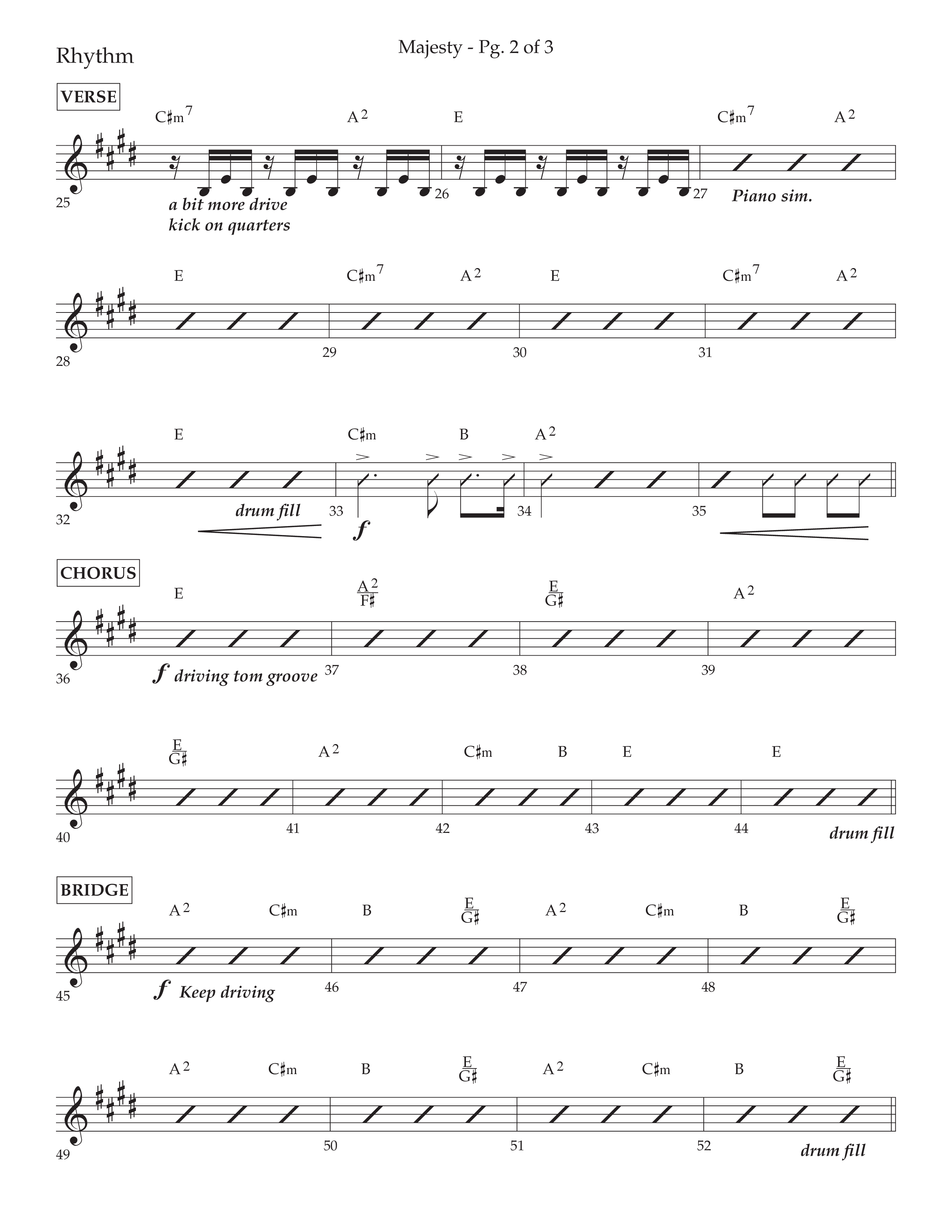 Majesty (Choral Anthem SATB) Rhythm Chart (Lifeway Choral / Arr. John Bolin / Arr. Don Koch)