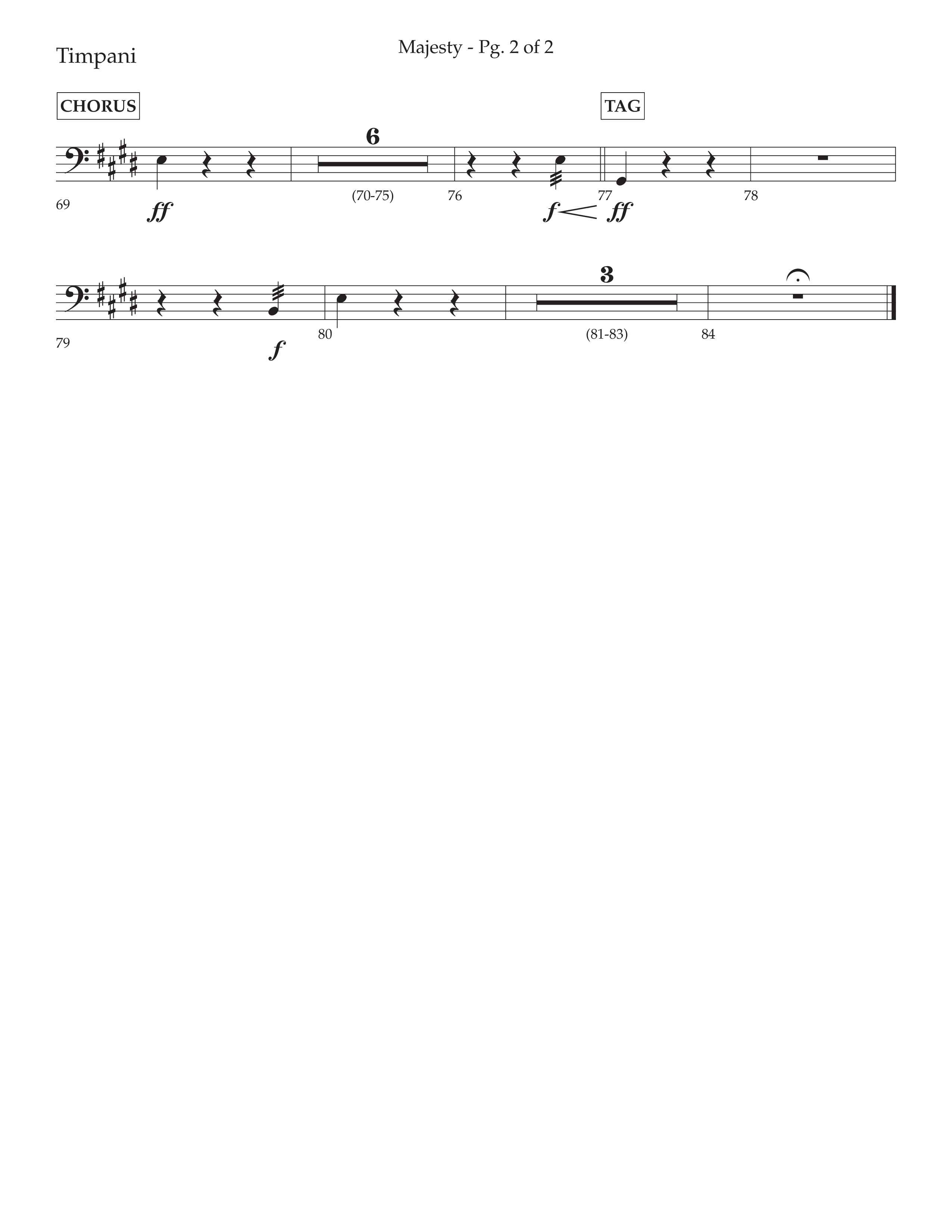 Majesty (Choral Anthem SATB) Timpani (Lifeway Choral / Arr. John Bolin / Arr. Don Koch)