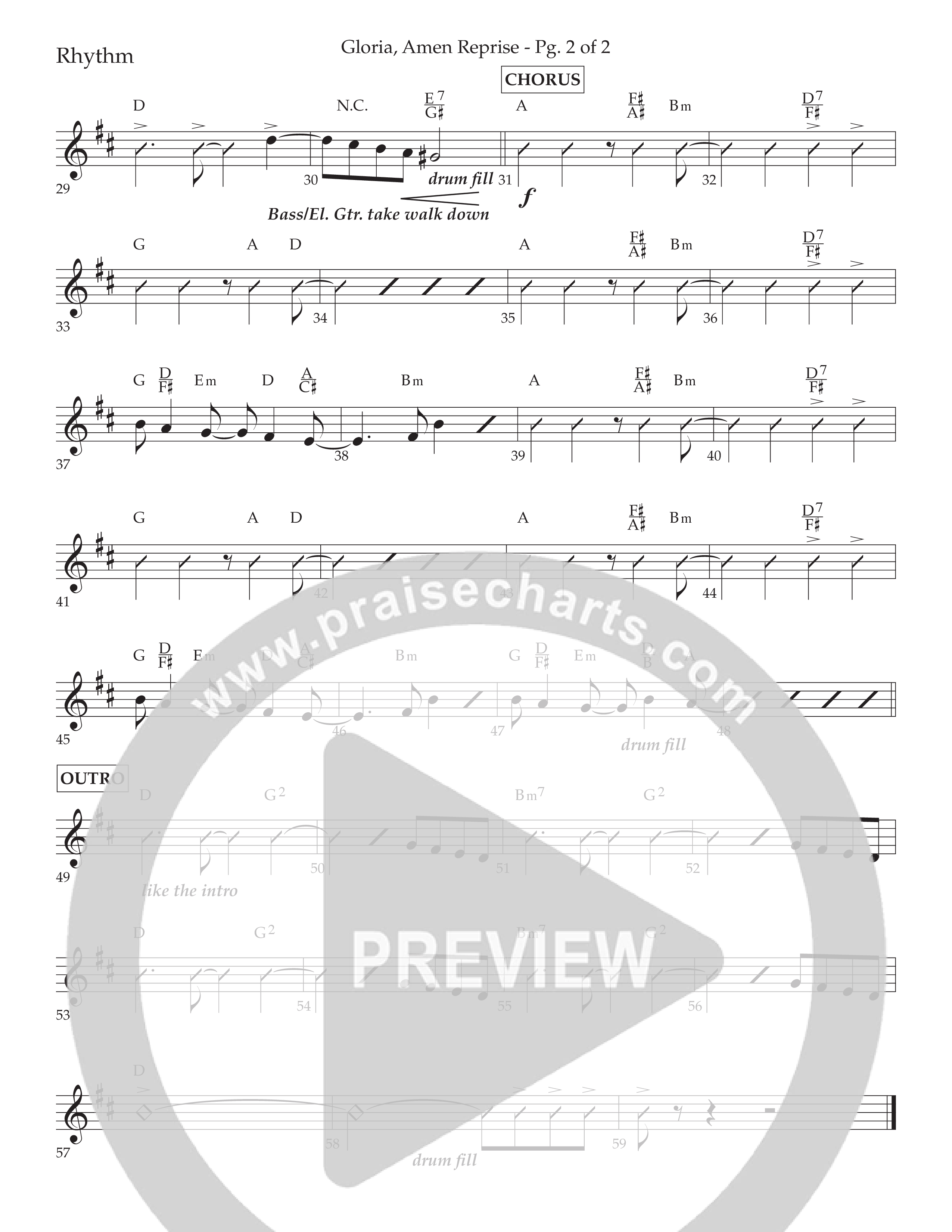 Gloria Amen Reprise (Choral Anthem SATB) Lead Melody & Rhythm (Lifeway Choral / Arr. John Bolin / Arr. Don Koch)