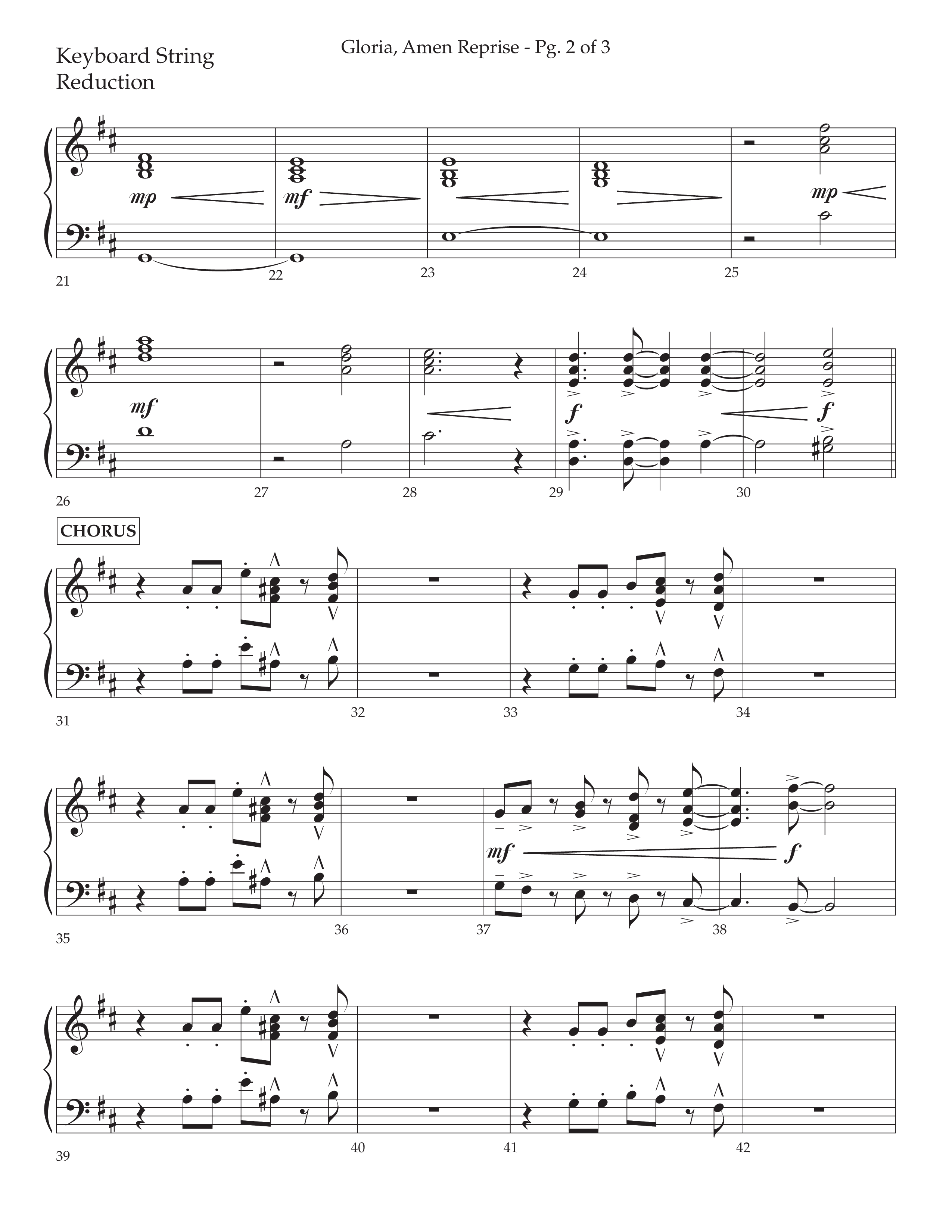 Gloria Amen Reprise (Choral Anthem SATB) String Reduction (Lifeway Choral / Arr. John Bolin / Arr. Don Koch)