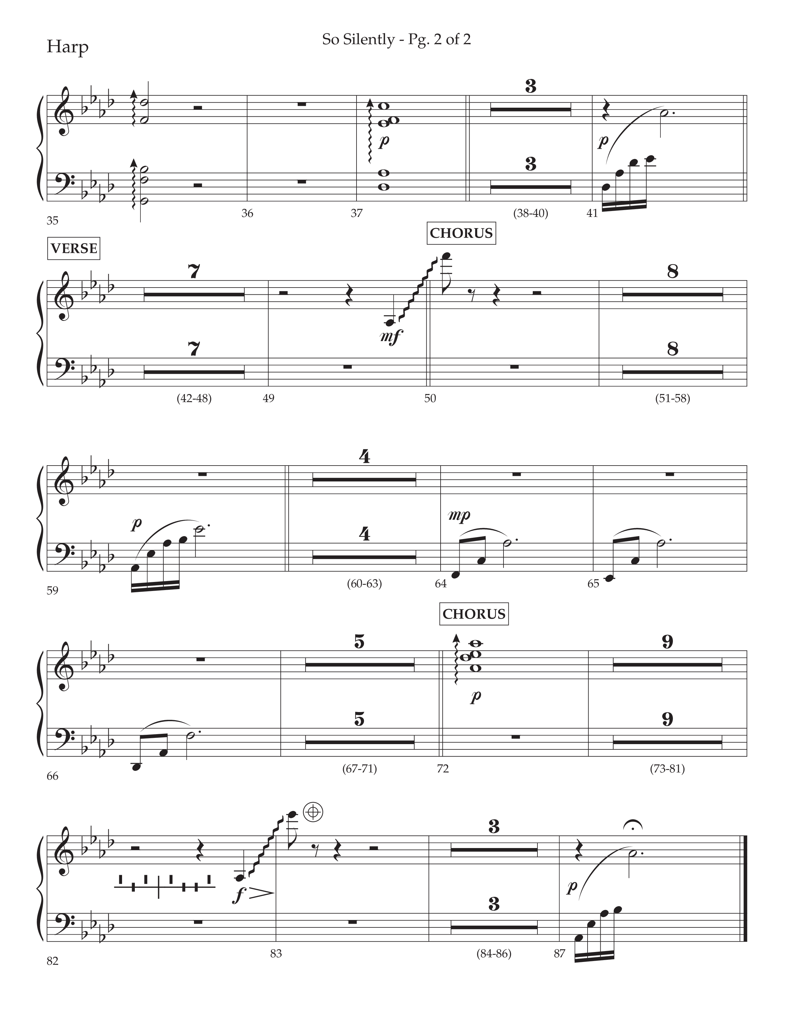 So Silently (with Silent Night Holy Night) (Choral Anthem SATB) Harp (Lifeway Choral / Arr. John Bolin / Arr. Don Koch)