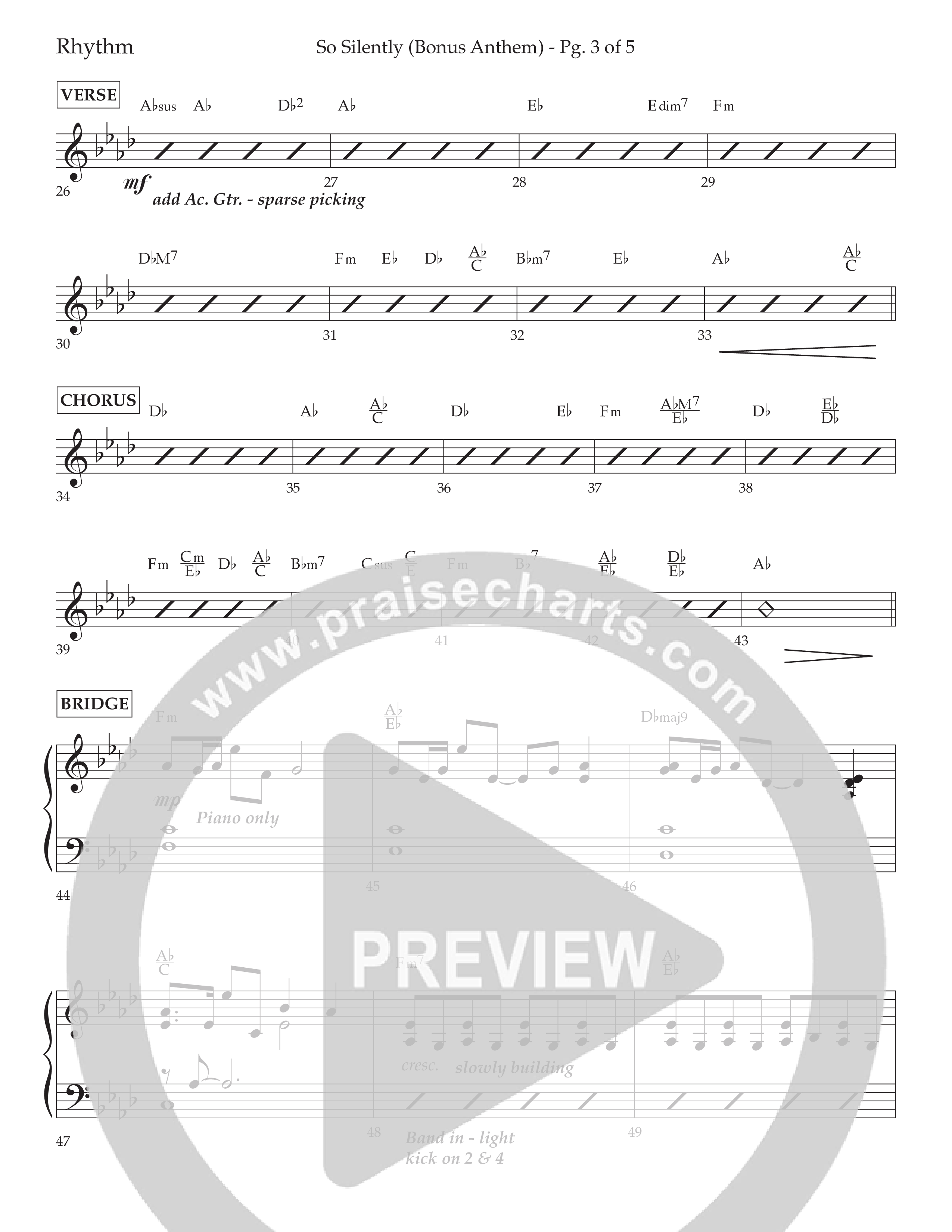 So Silently (Choral Anthem SATB) Lead Melody & Rhythm (Lifeway Choral / Arr. John Bolin / Arr. Don Koch)