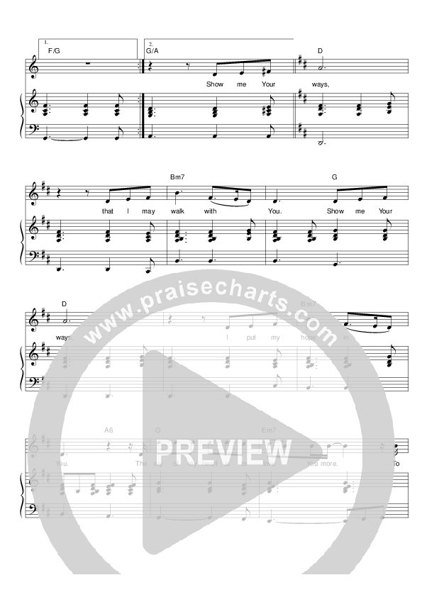 Show Me Your Ways Piano/Vocal (Hillsong Worship)