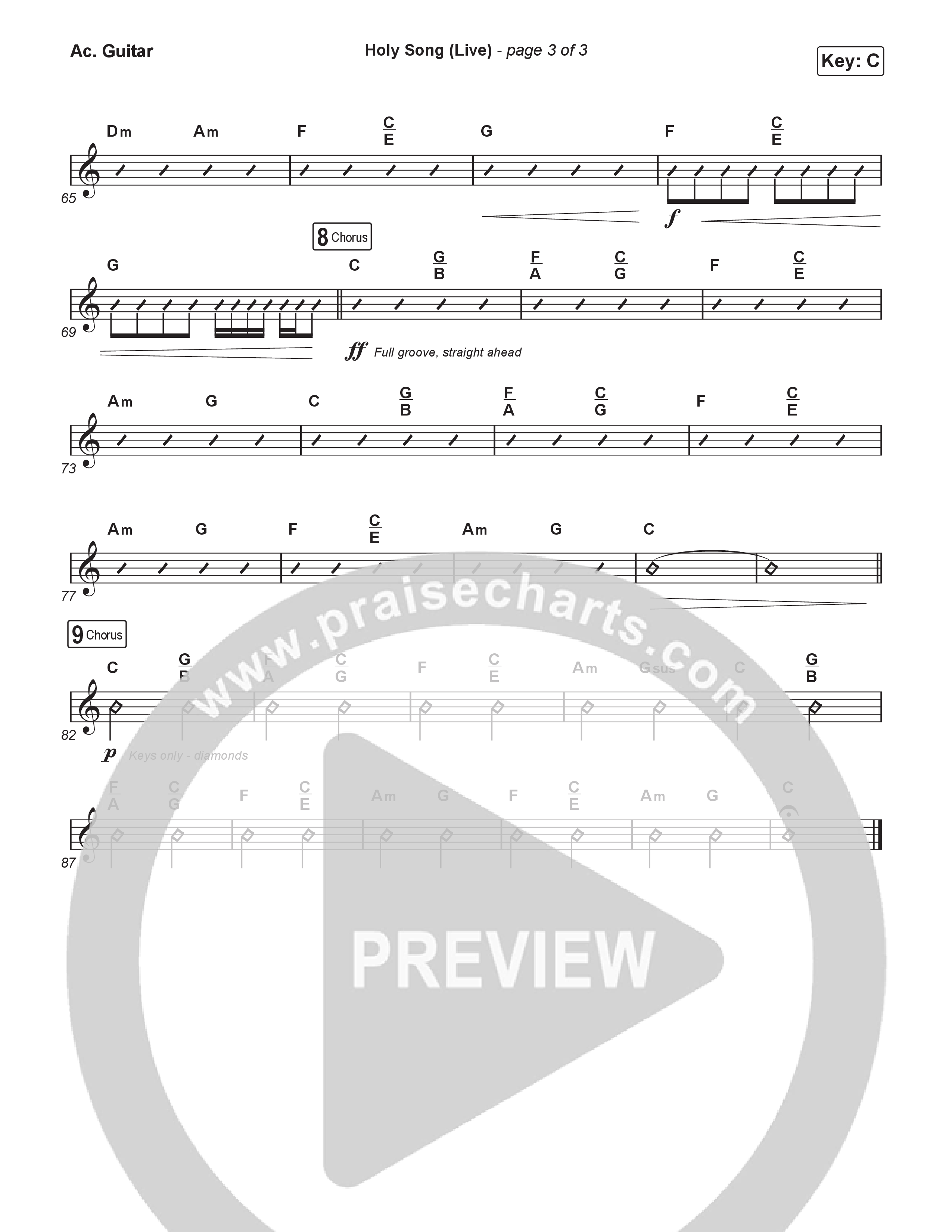 Holy Song (Worship Choir/SAB) Acoustic Guitar (Bethel Music / Brooke Ligertwood / Arr. Luke Gambill)