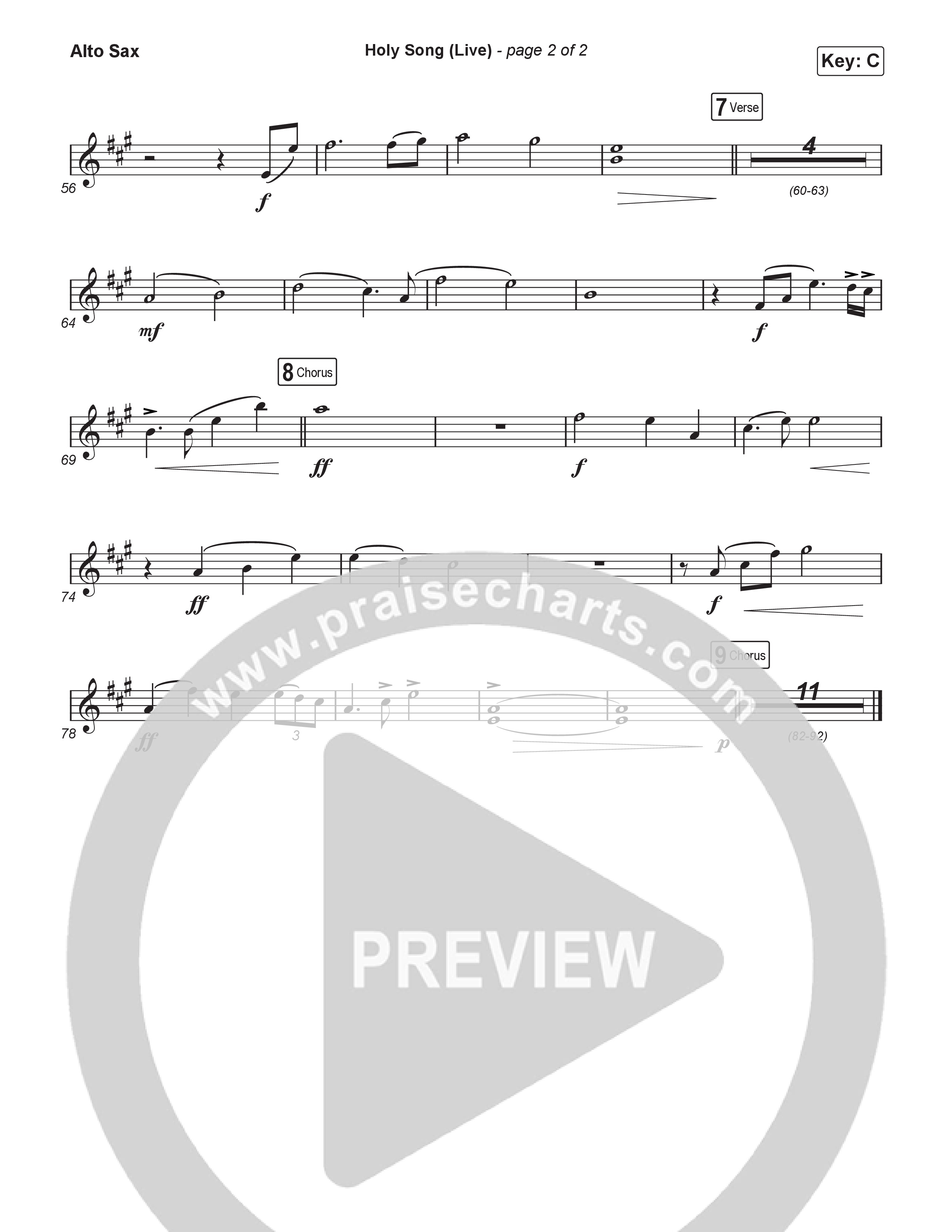 Holy Song (Sing It Now) Alto Sax (Bethel Music / Brooke Ligertwood / Arr. Luke Gambill)