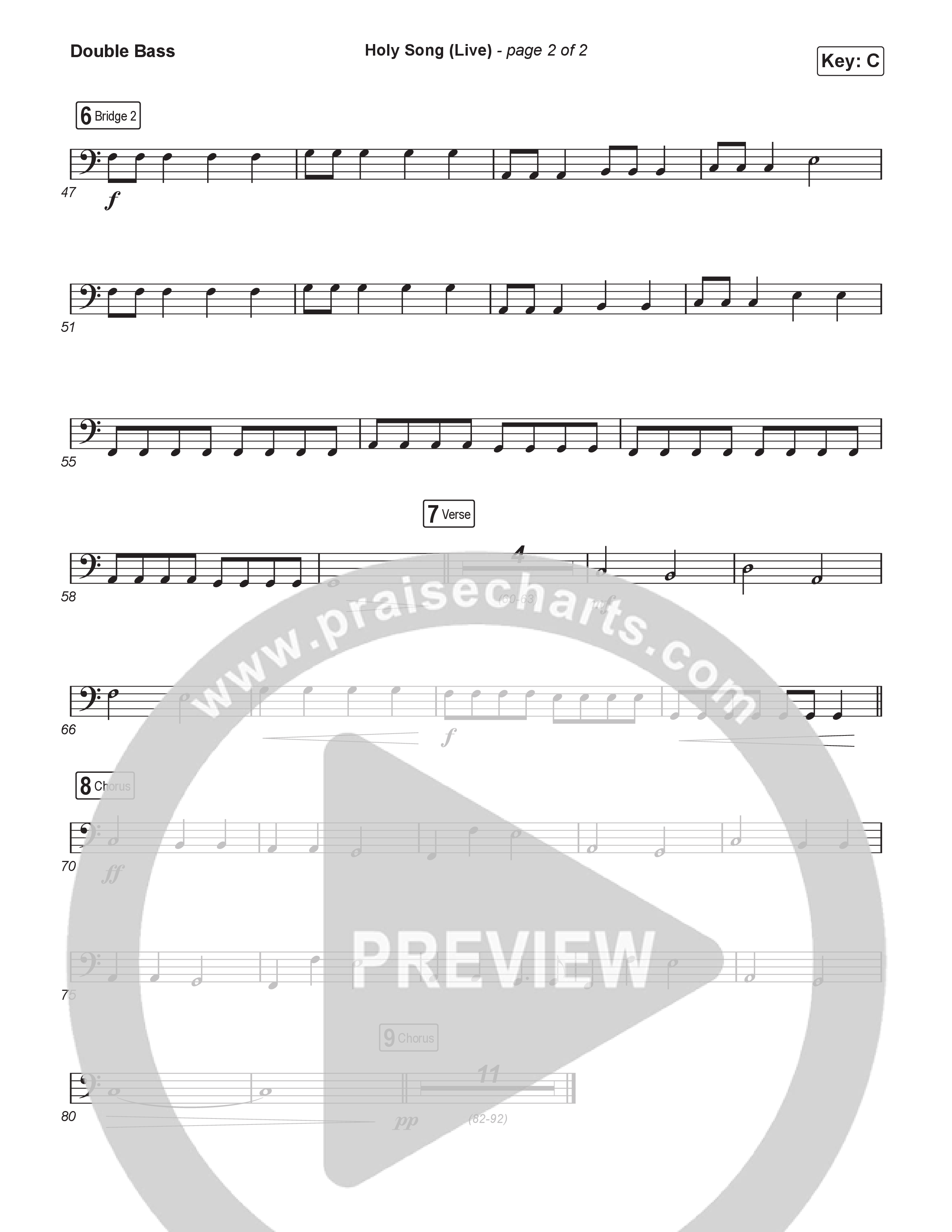 Holy Song (Sing It Now) Double Bass (Bethel Music / Brooke Ligertwood / Arr. Luke Gambill)