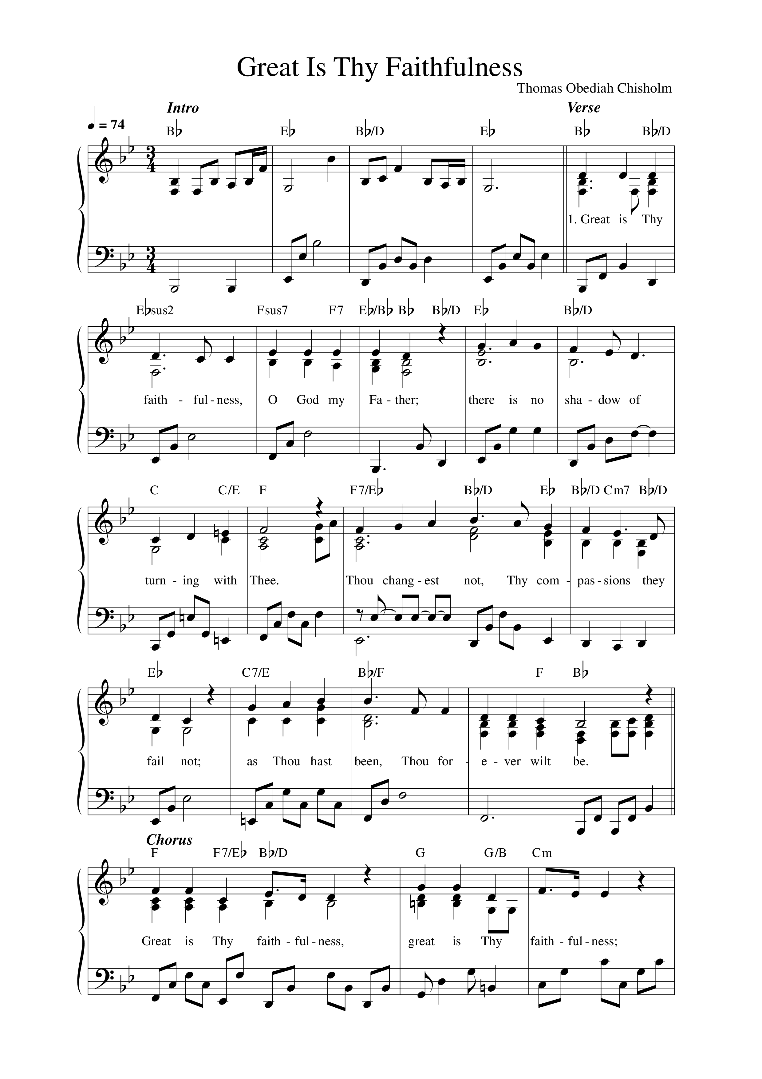 Great Is Thy Faithfulness Lead Sheet Melody (FAITHFUL)