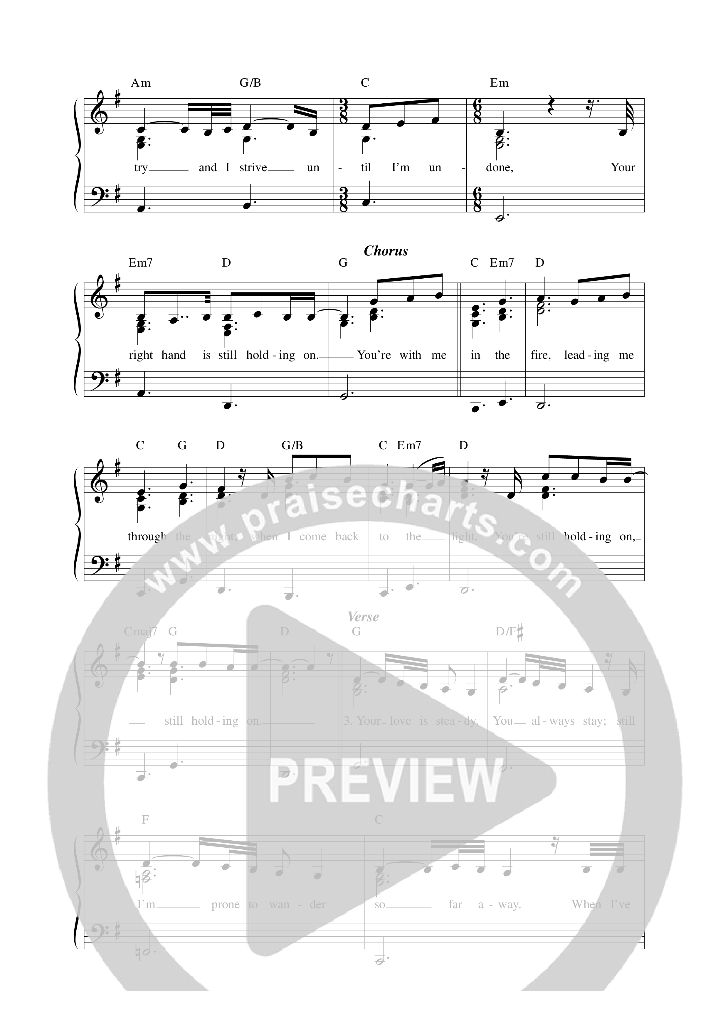 Still Holding On Lead Sheet Melody (FAITHFUL)