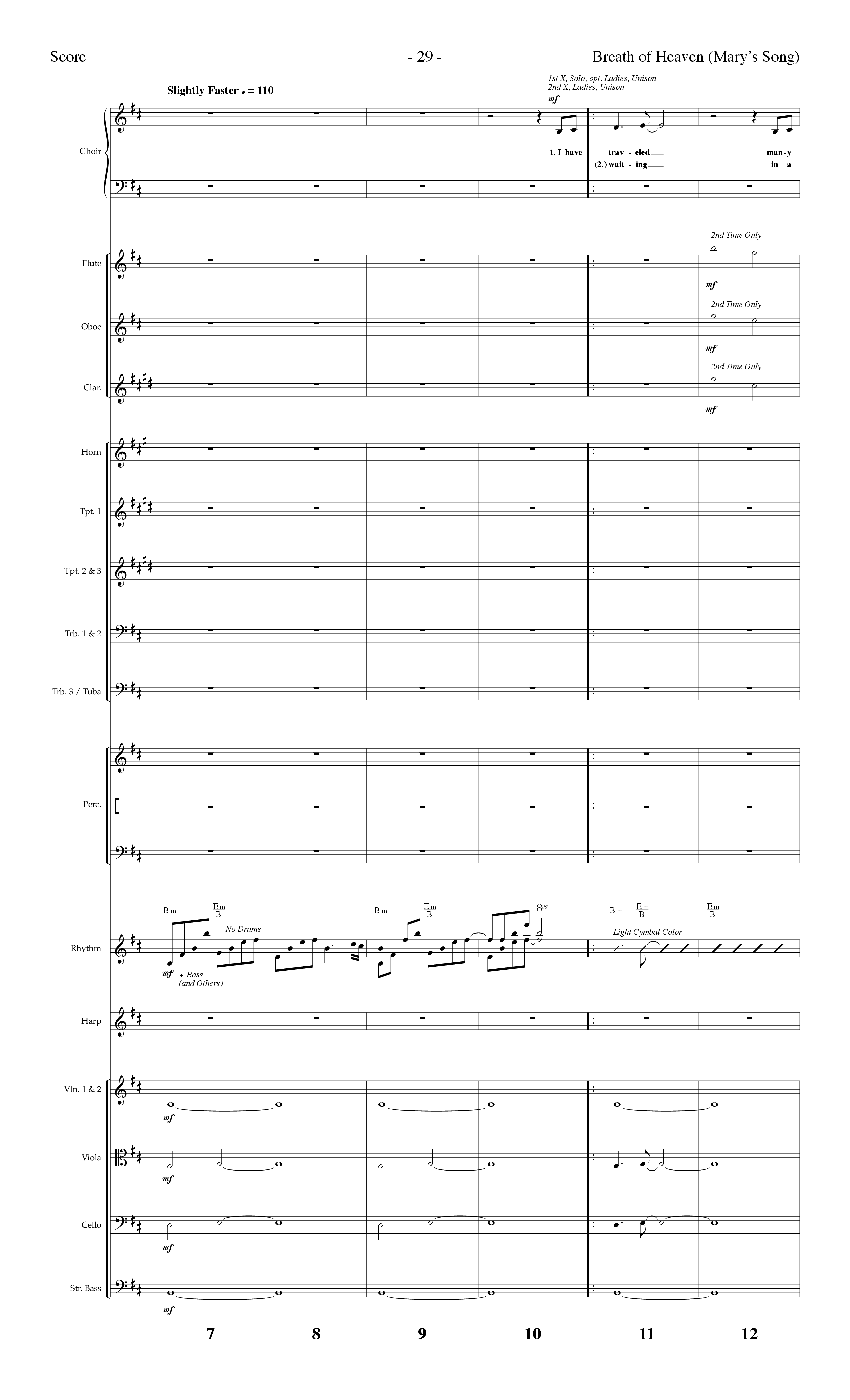 Breath Of Heaven (Mary's Song) (Choral Anthem SATB) Orchestration (Lifeway Choral / Arr. Dennis Allen)