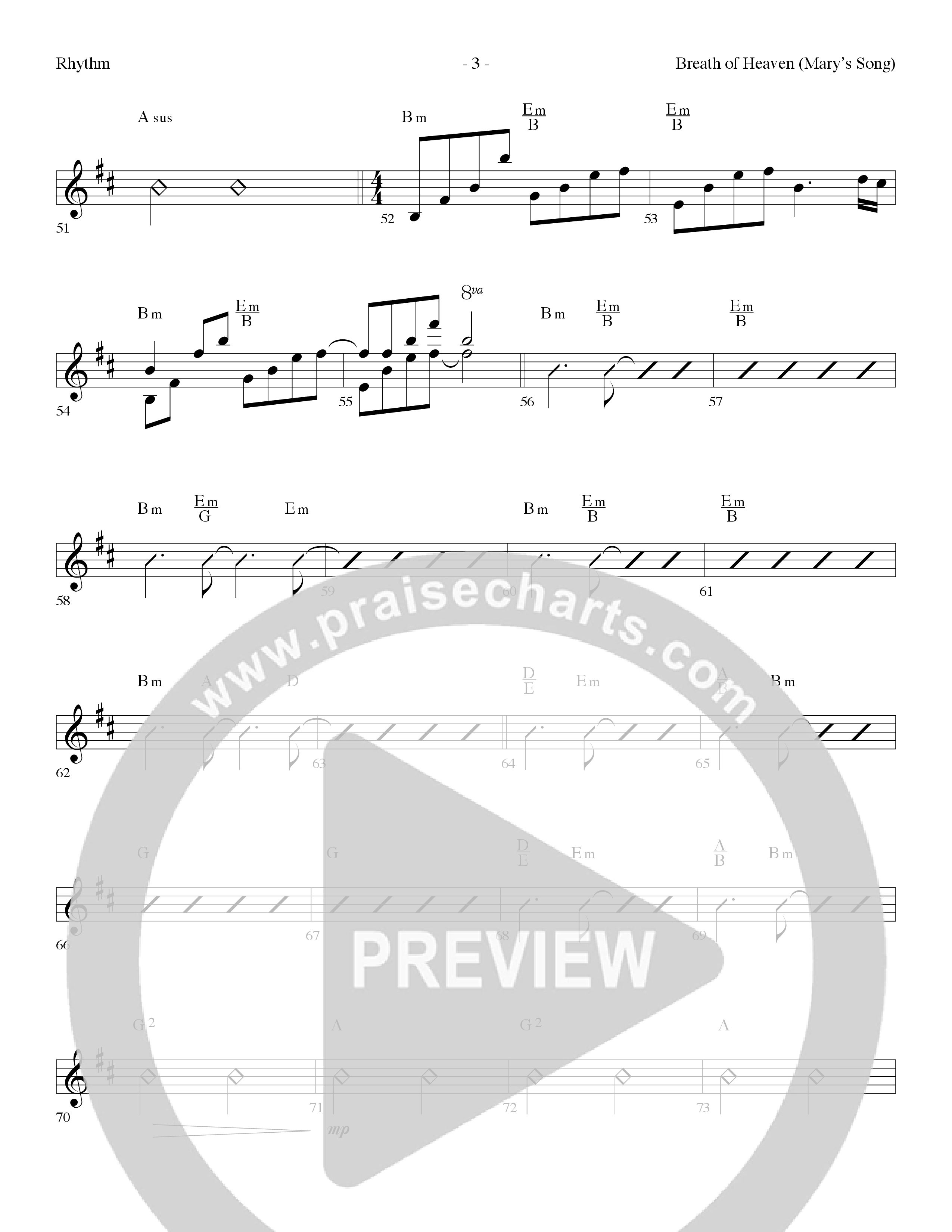 Breath Of Heaven (Mary's Song) (Choral Anthem SATB) Lead Melody & Rhythm (Lifeway Choral / Arr. Dennis Allen)