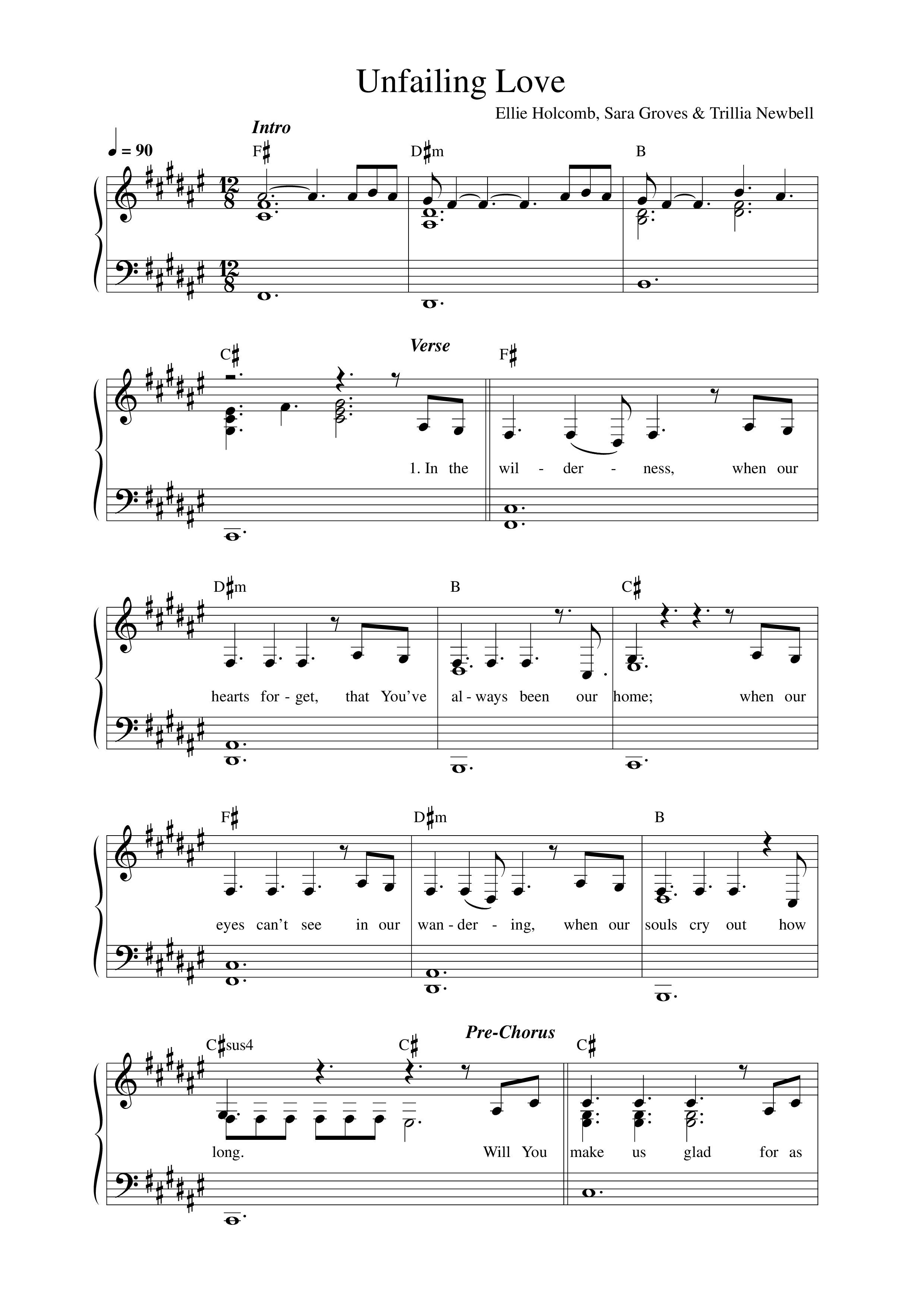 Unfailing Love Lead Sheet Melody (FAITHFUL)
