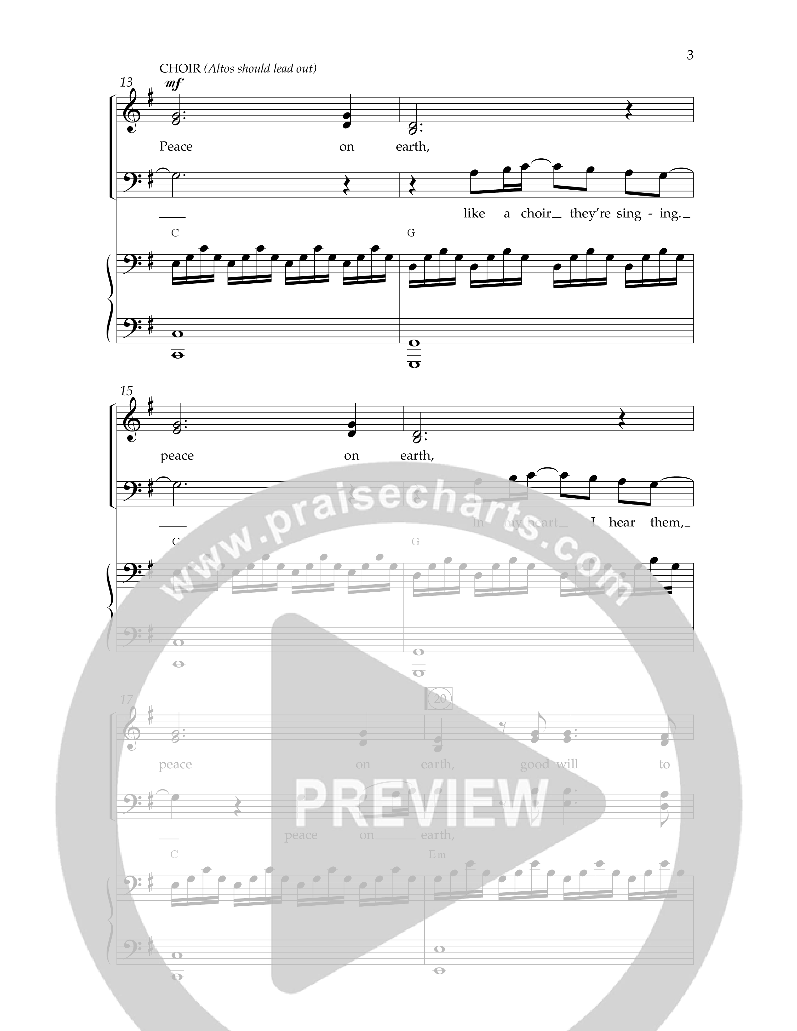 I Heard The Bells On Christmas Day (Choral Anthem SATB) Anthem (SATB/Piano) (Lifeway Choral / Arr. Dennis Allen)