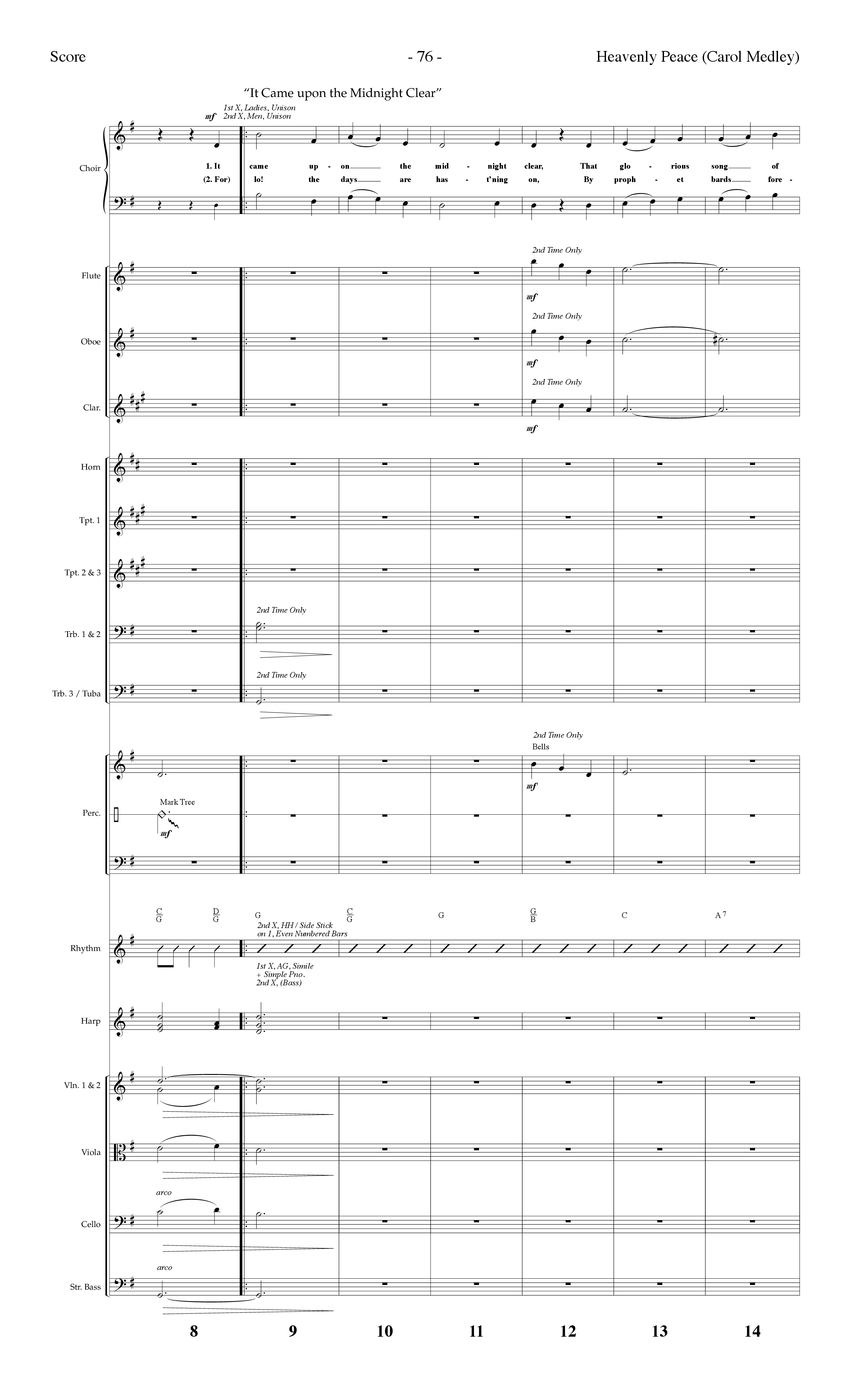 Heavenly Peace (Carol Medley) (Choral Anthem SATB) Orchestration (Lifeway Choral / Arr. Dennis Allen)