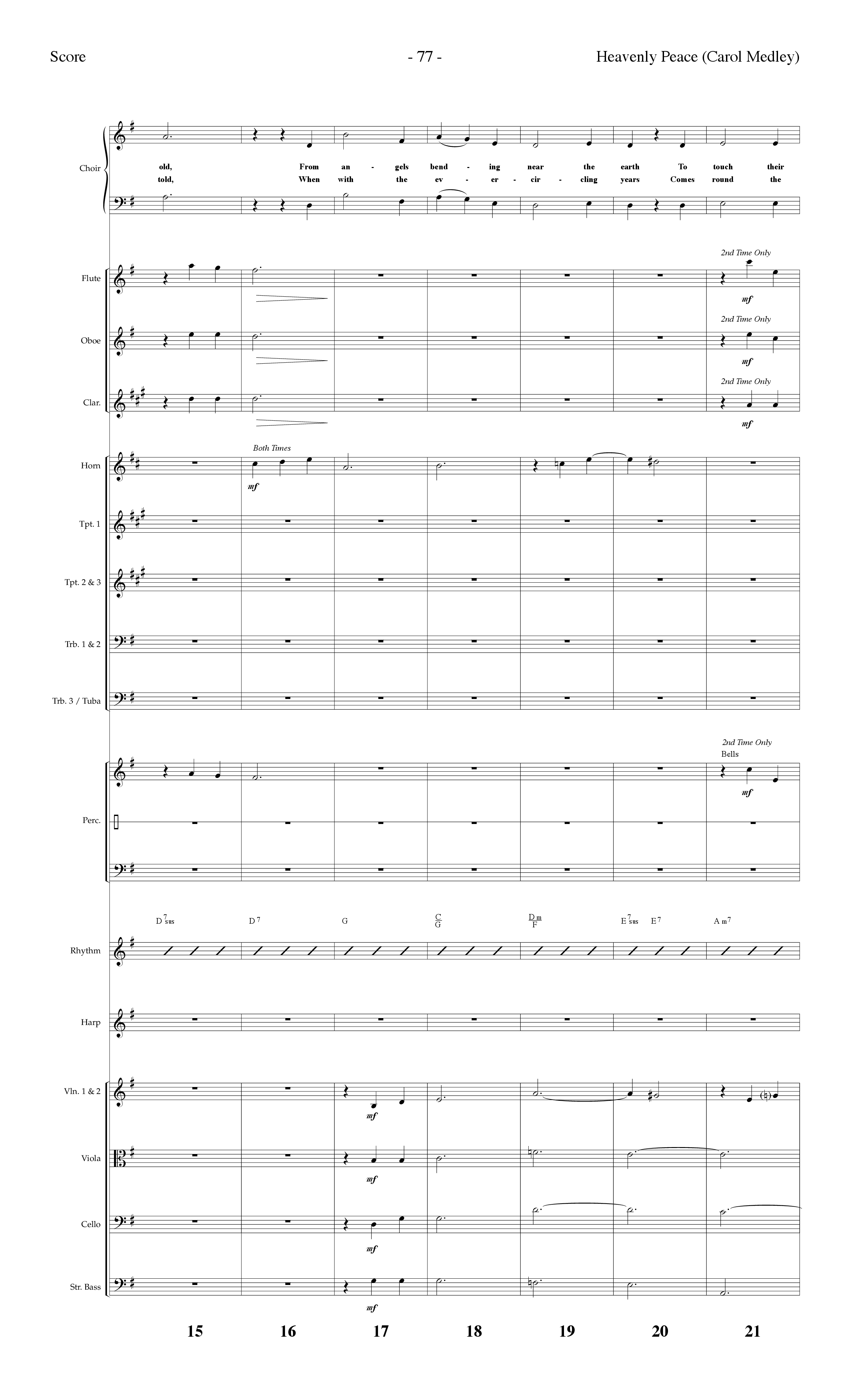 Heavenly Peace (Carol Medley) (Choral Anthem SATB) Orchestration (Lifeway Choral / Arr. Dennis Allen)