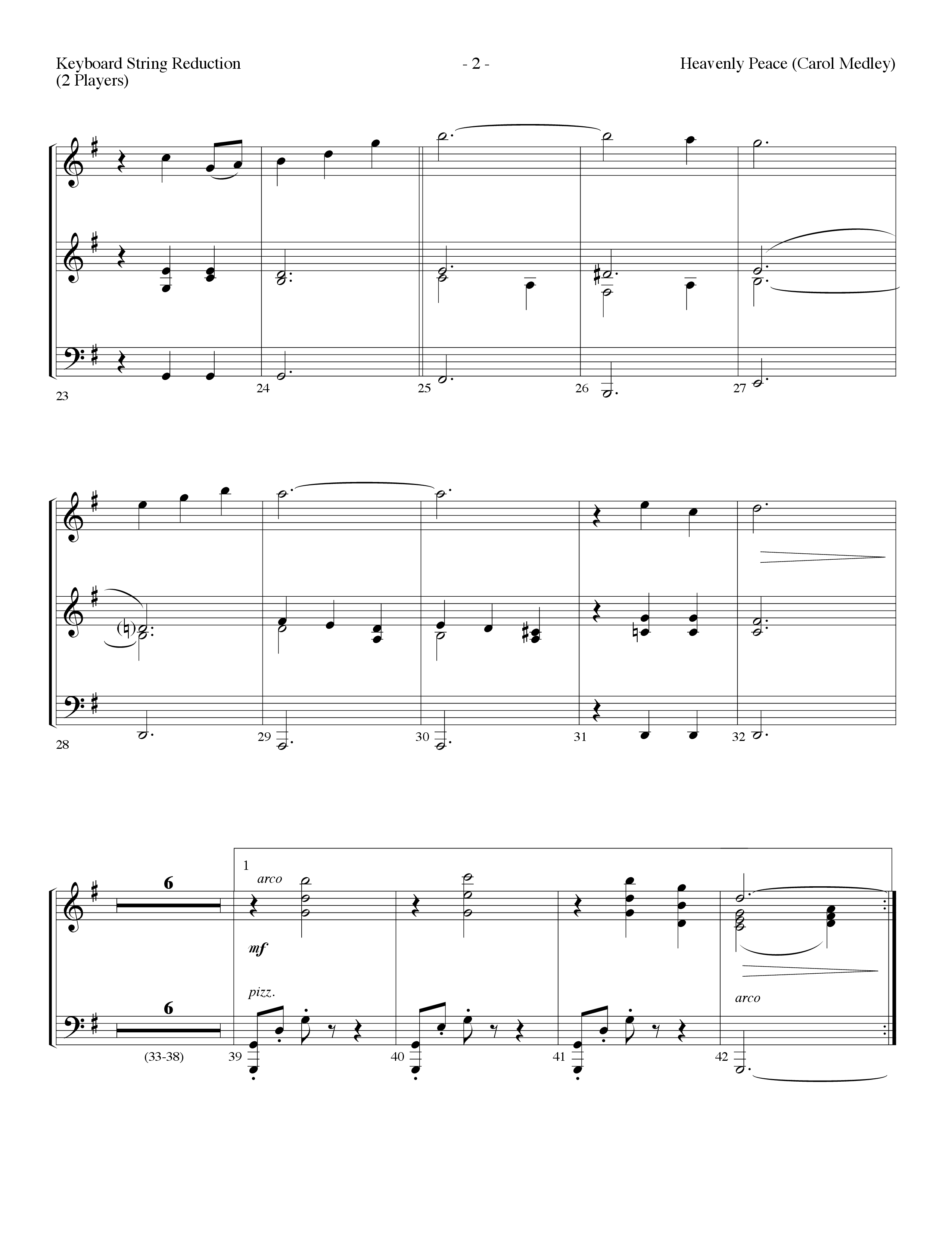 Heavenly Peace (Carol Medley) (Choral Anthem SATB) String Reduction (Lifeway Choral / Arr. Dennis Allen)
