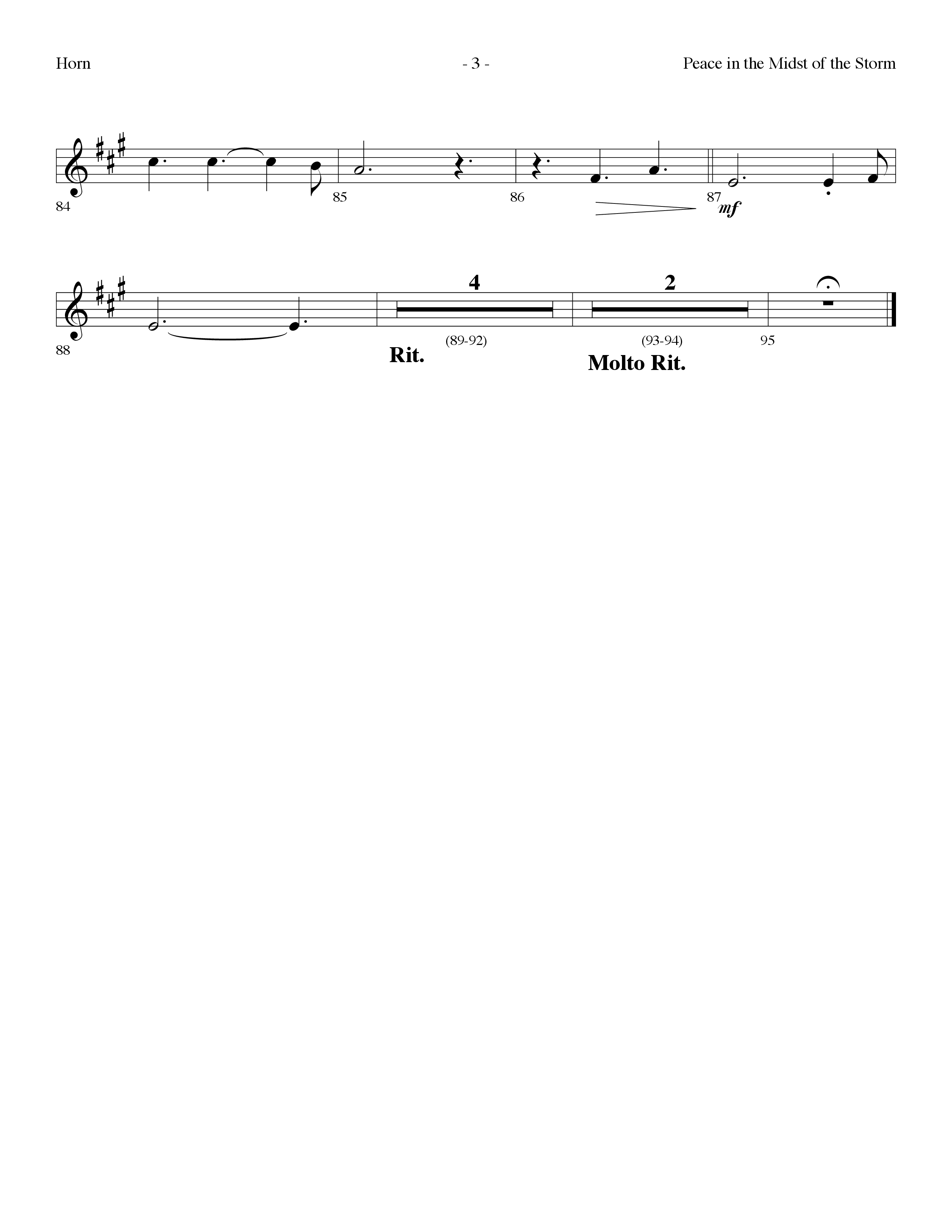 Peace In The Midst Of The Storm (Choral Anthem SATB) French Horn (Lifeway Choral / Arr. Dennis Allen)