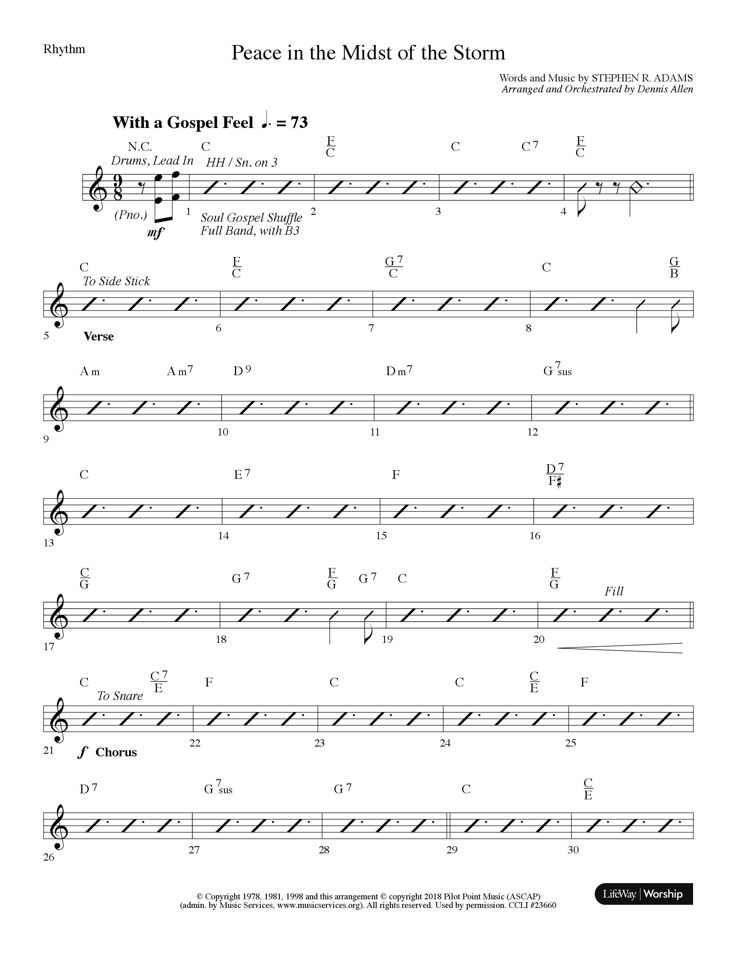 Peace In The Midst Of The Storm (Choral Anthem SATB) Lead Melody & Rhythm (Lifeway Choral / Arr. Dennis Allen)
