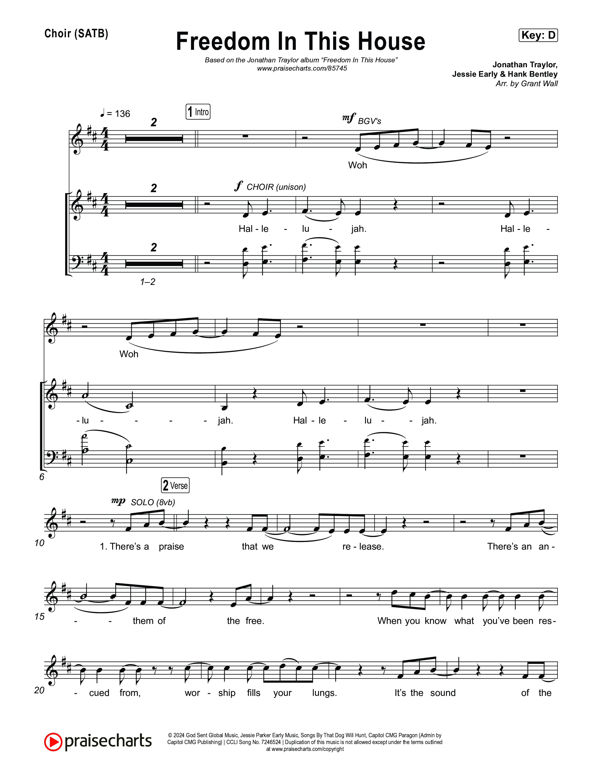 Freedom In This House Choir Sheet (SATB) (Jonathan Traylor)