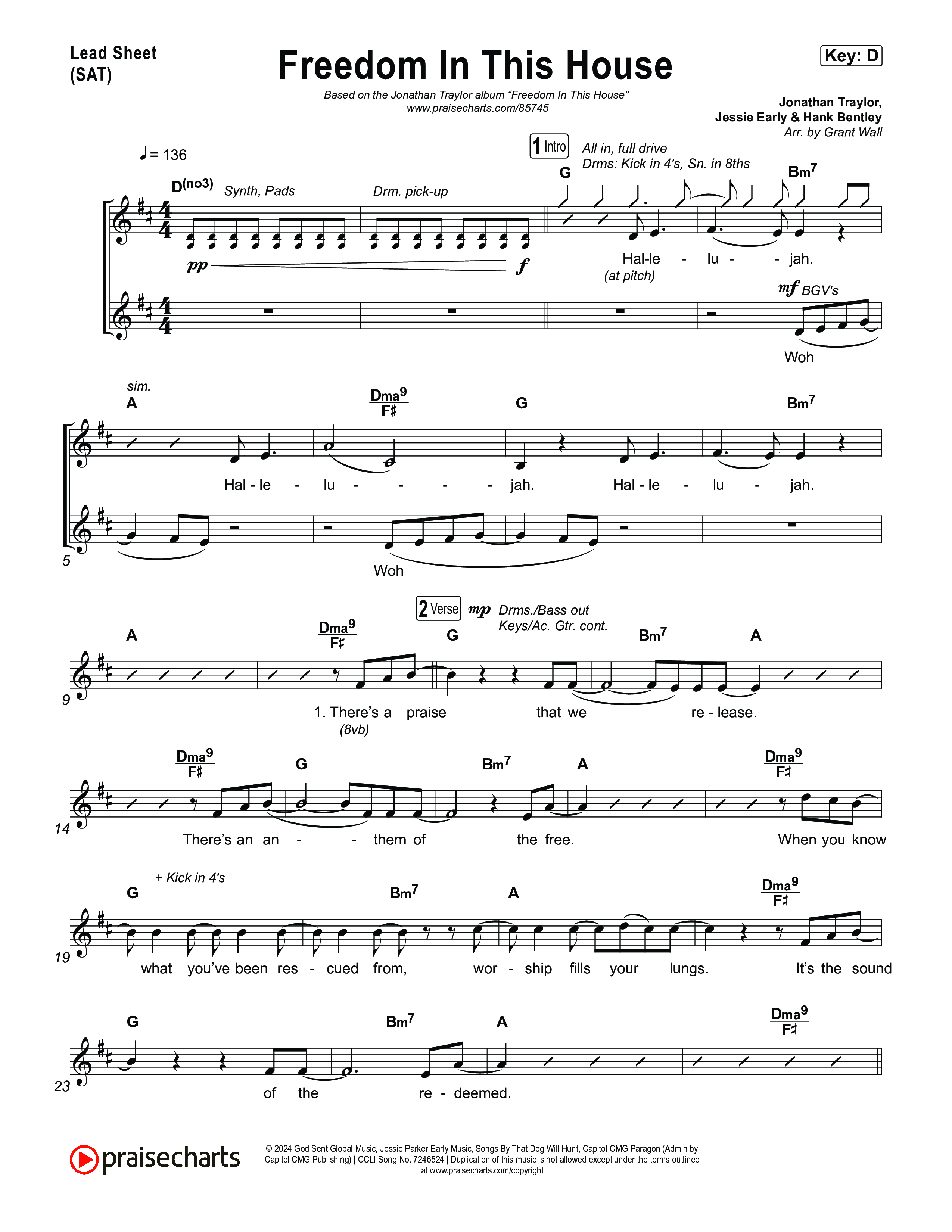 Freedom In This House Lead Sheet (SAT) (Jonathan Traylor)