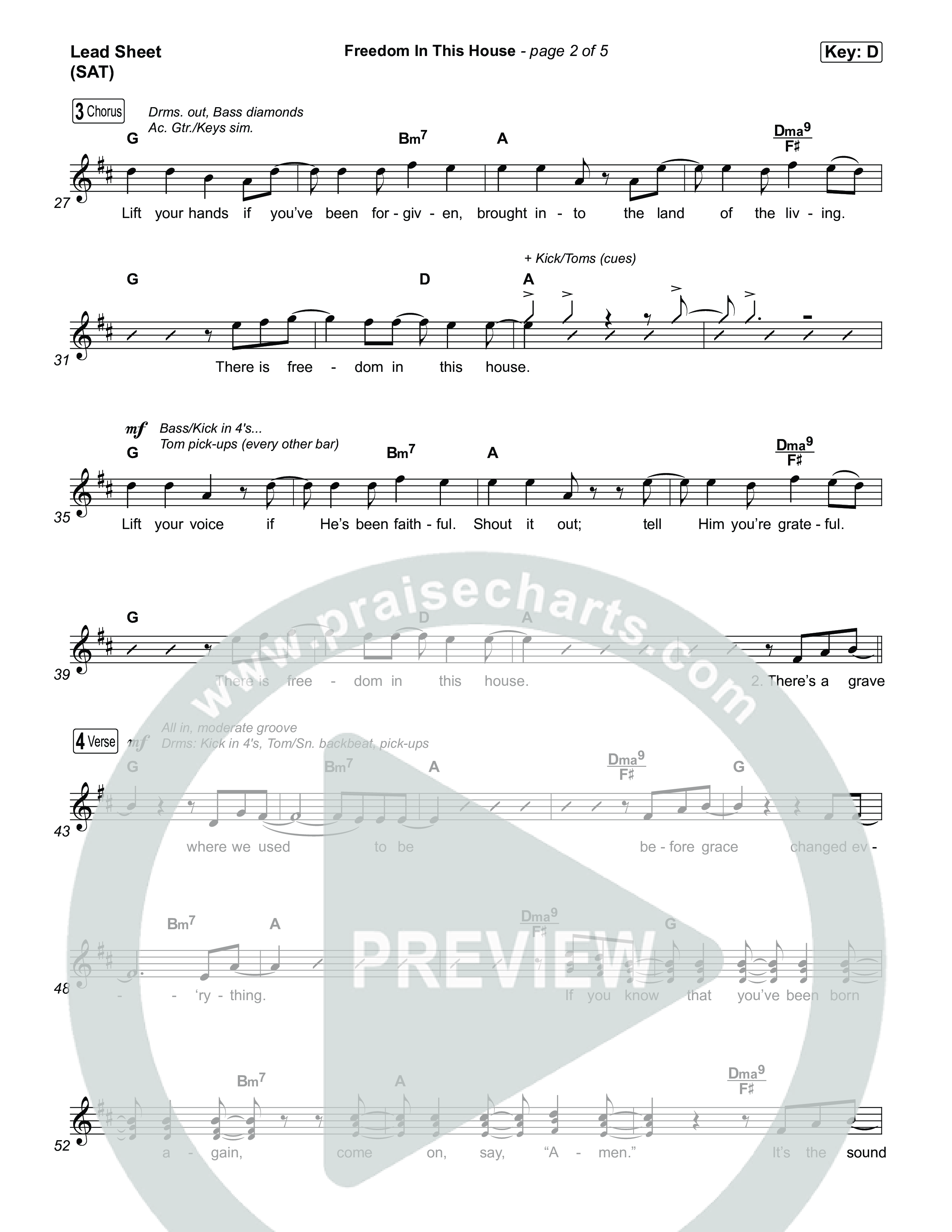 Freedom In This House Lead Sheet (SAT) (Jonathan Traylor)