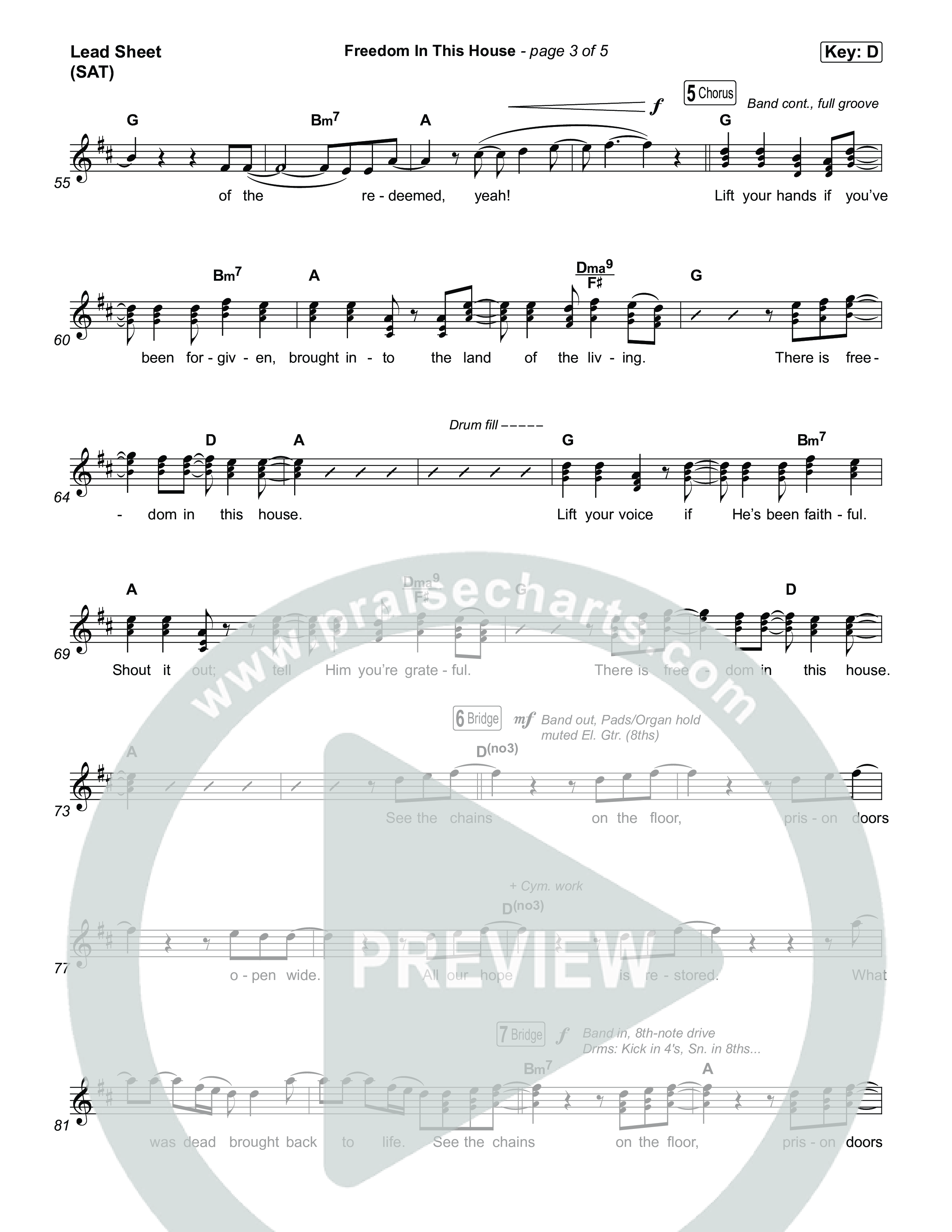 Freedom In This House Lead Sheet (SAT) (Jonathan Traylor)