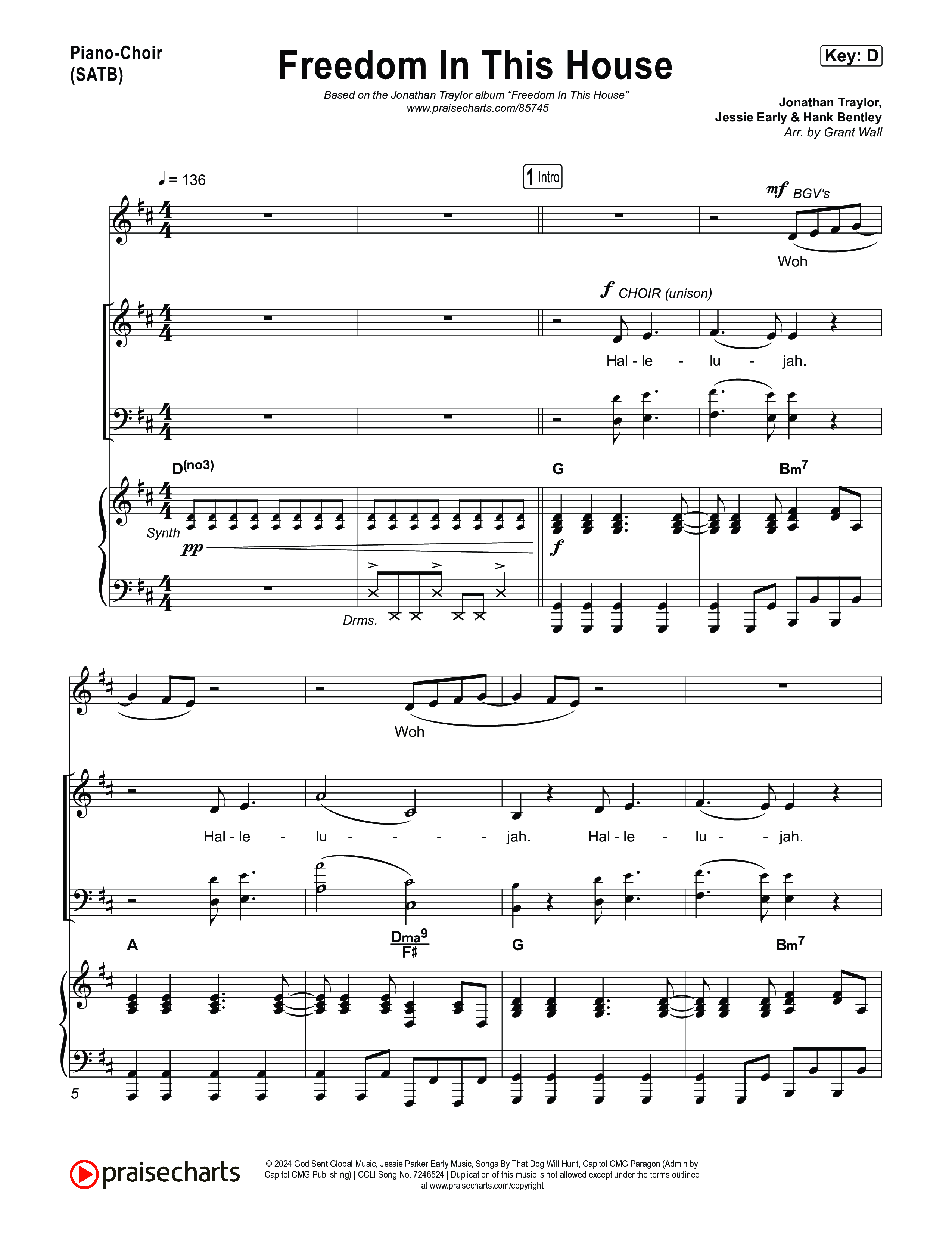 Freedom In This House Piano/Vocal Pack (Jonathan Traylor)