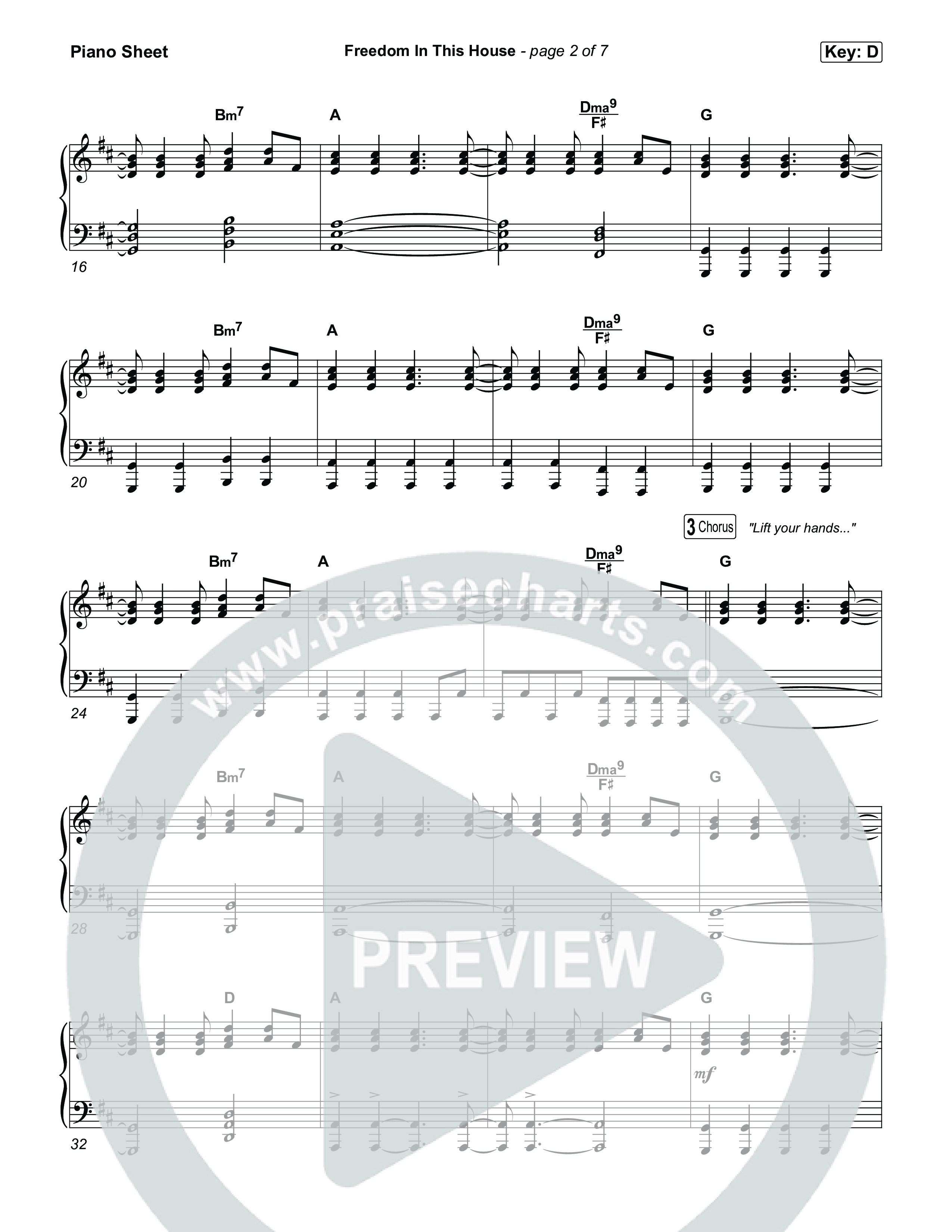 Freedom In This House Piano Sheet (Jonathan Traylor)