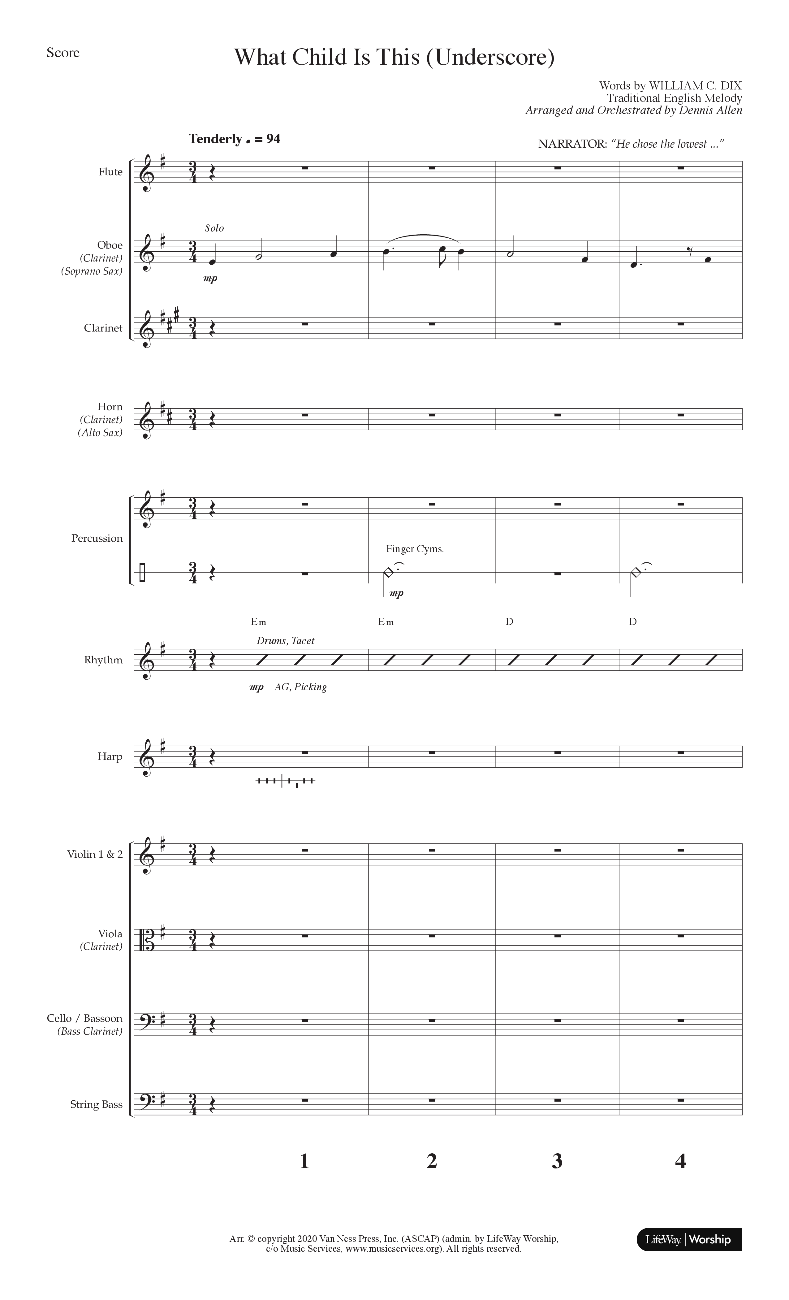 Noel Born Is The King (8 Song Choral Collection) Song 4 (Orchestration) (Lifeway Choral / Arr. Dennis Allen)