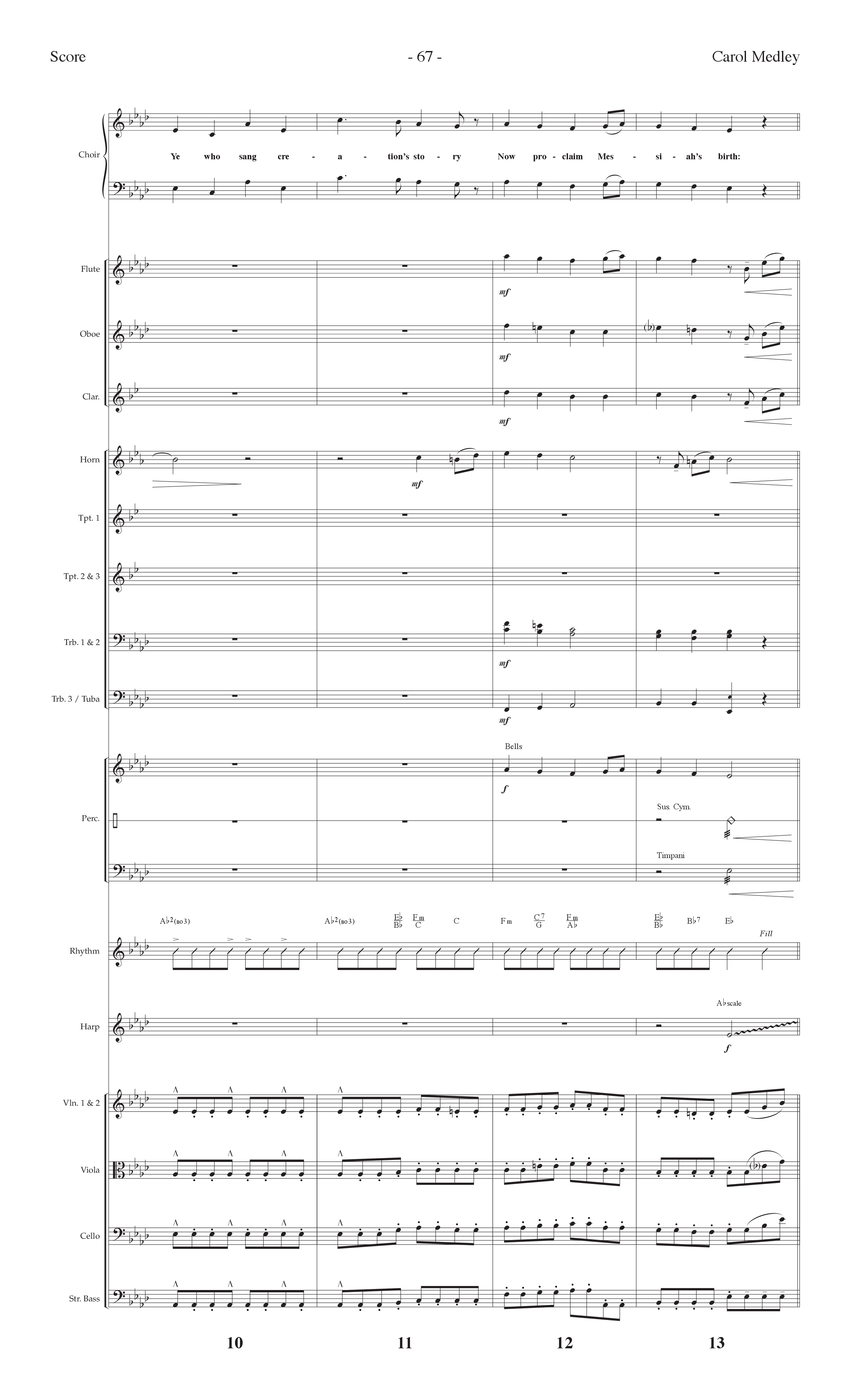 Carol Medley (Choral Anthem SATB) Orchestration (Lifeway Choral / Arr. Dennis Allen)