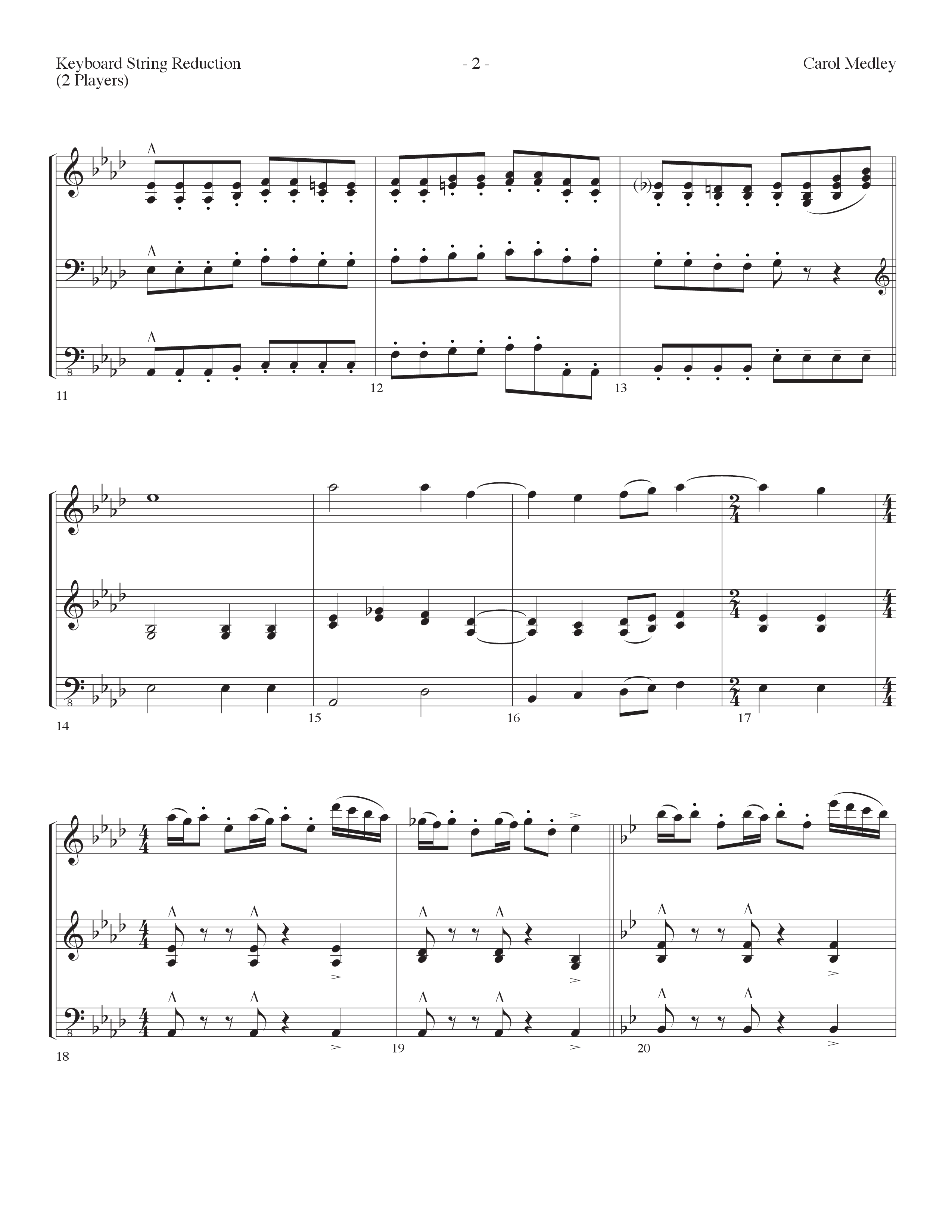 Carol Medley (Choral Anthem SATB) String Reduction (Lifeway Choral / Arr. Dennis Allen)