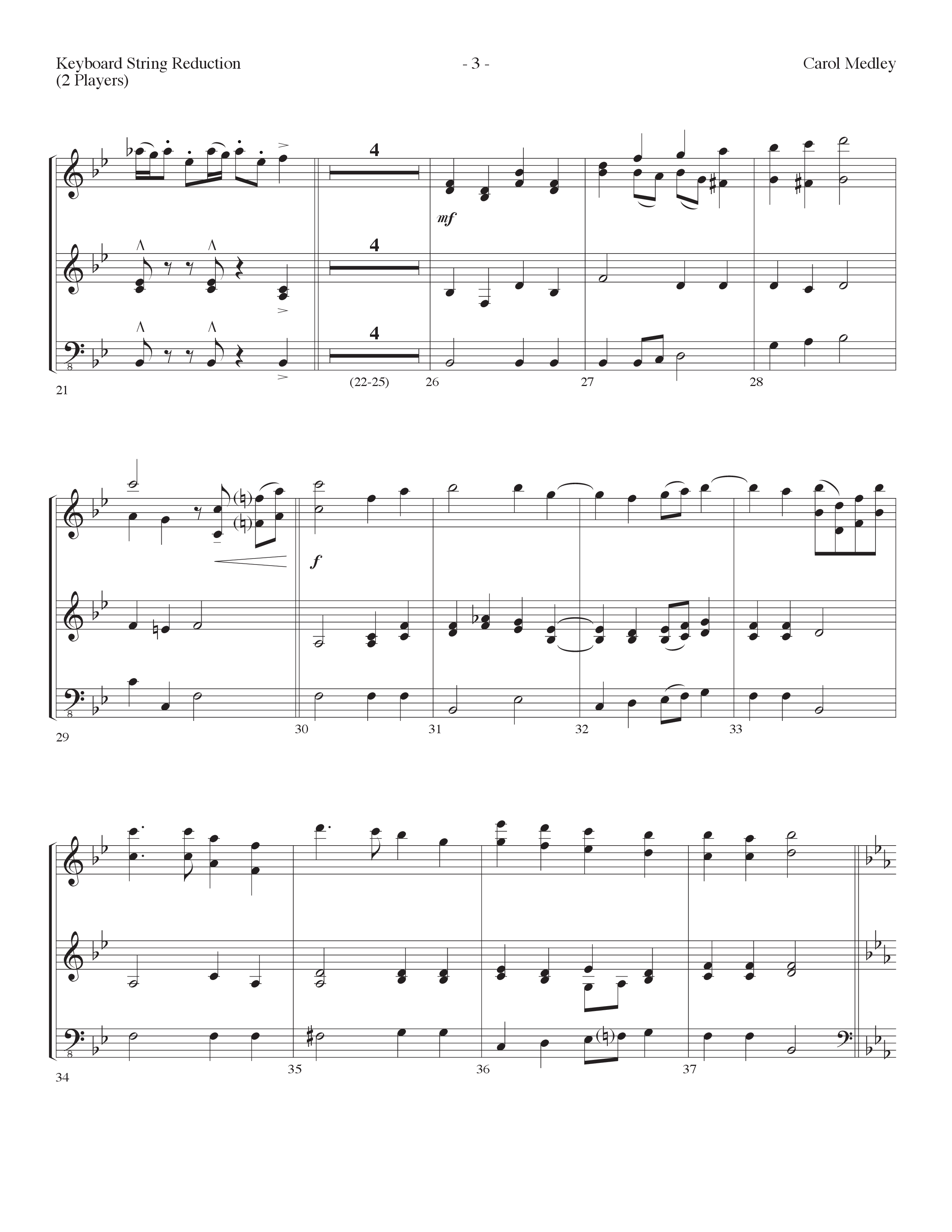 Carol Medley (Choral Anthem SATB) String Reduction (Lifeway Choral / Arr. Dennis Allen)