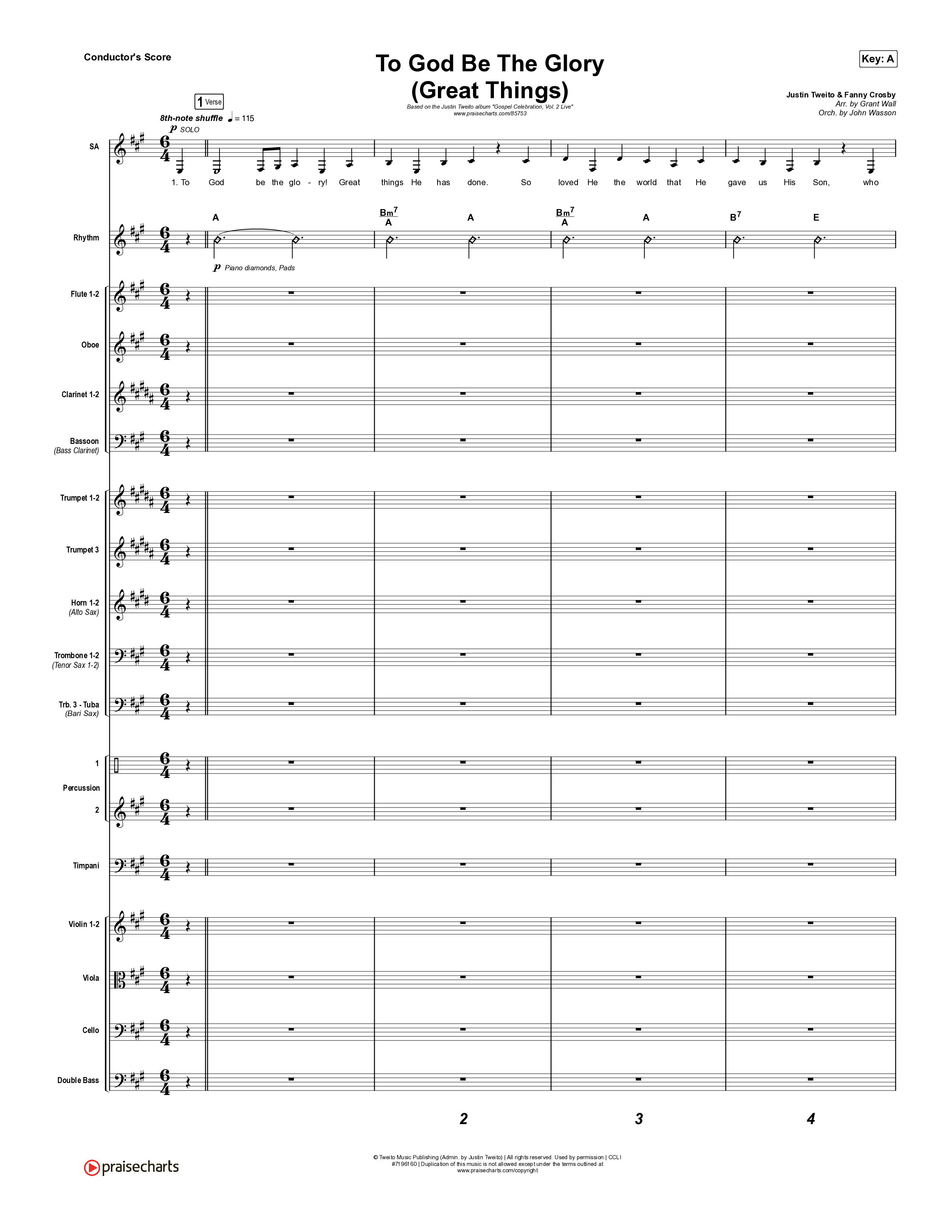 To God Be The Glory (Great Things) (Live) Orchestration (Justin Tweito)