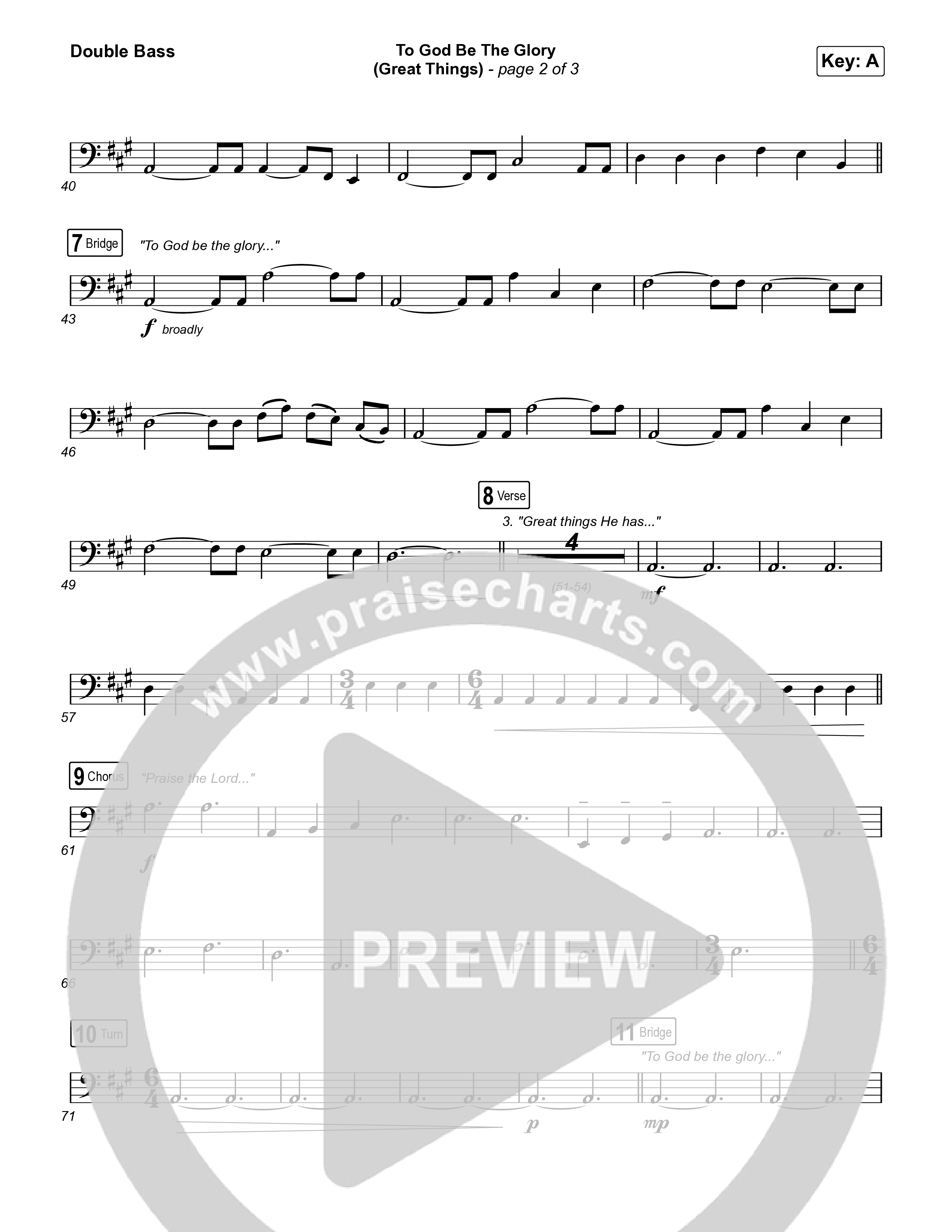 To God Be The Glory (Great Things) (Live) String Bass (Justin Tweito)