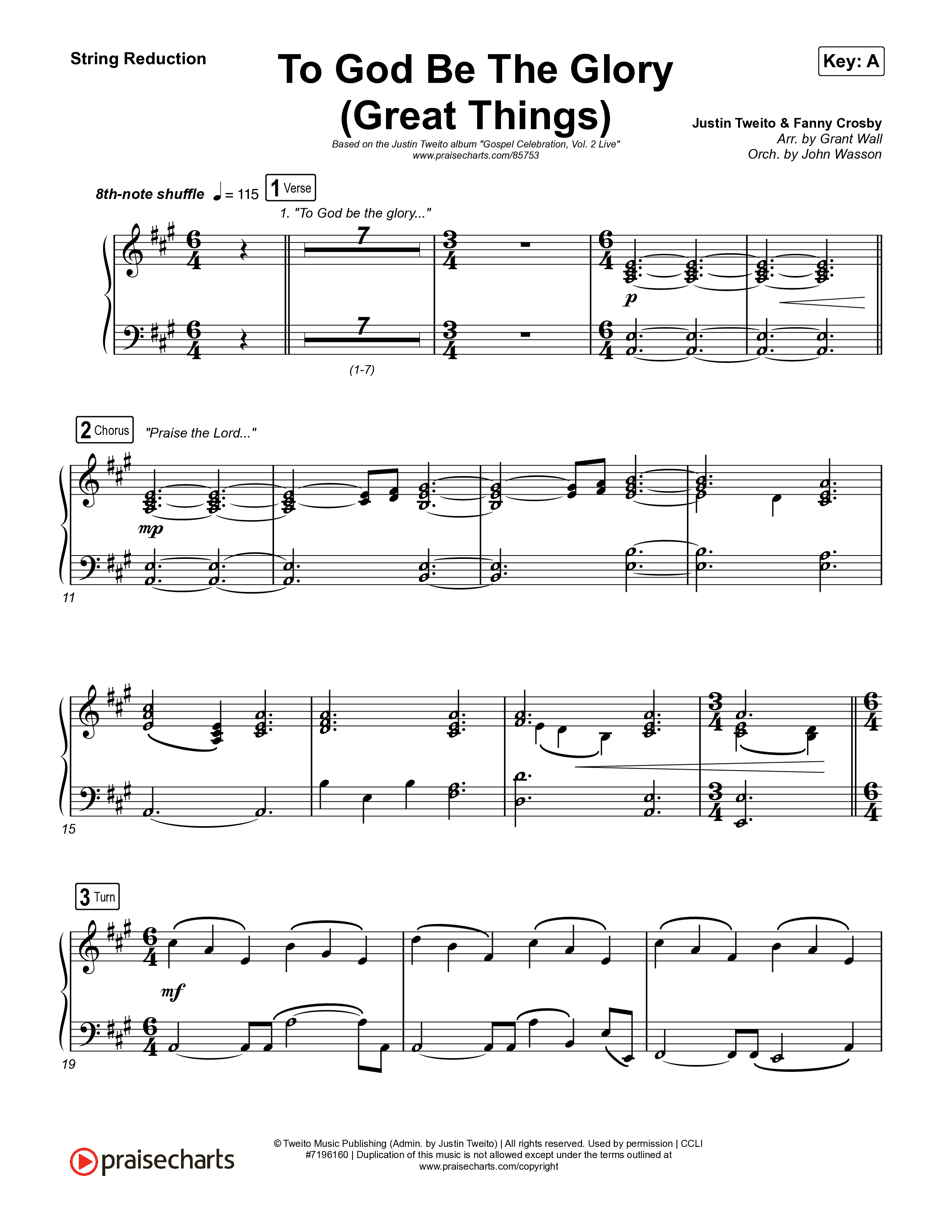 To God Be The Glory (Great Things) (Live) String Reduction (Justin Tweito)
