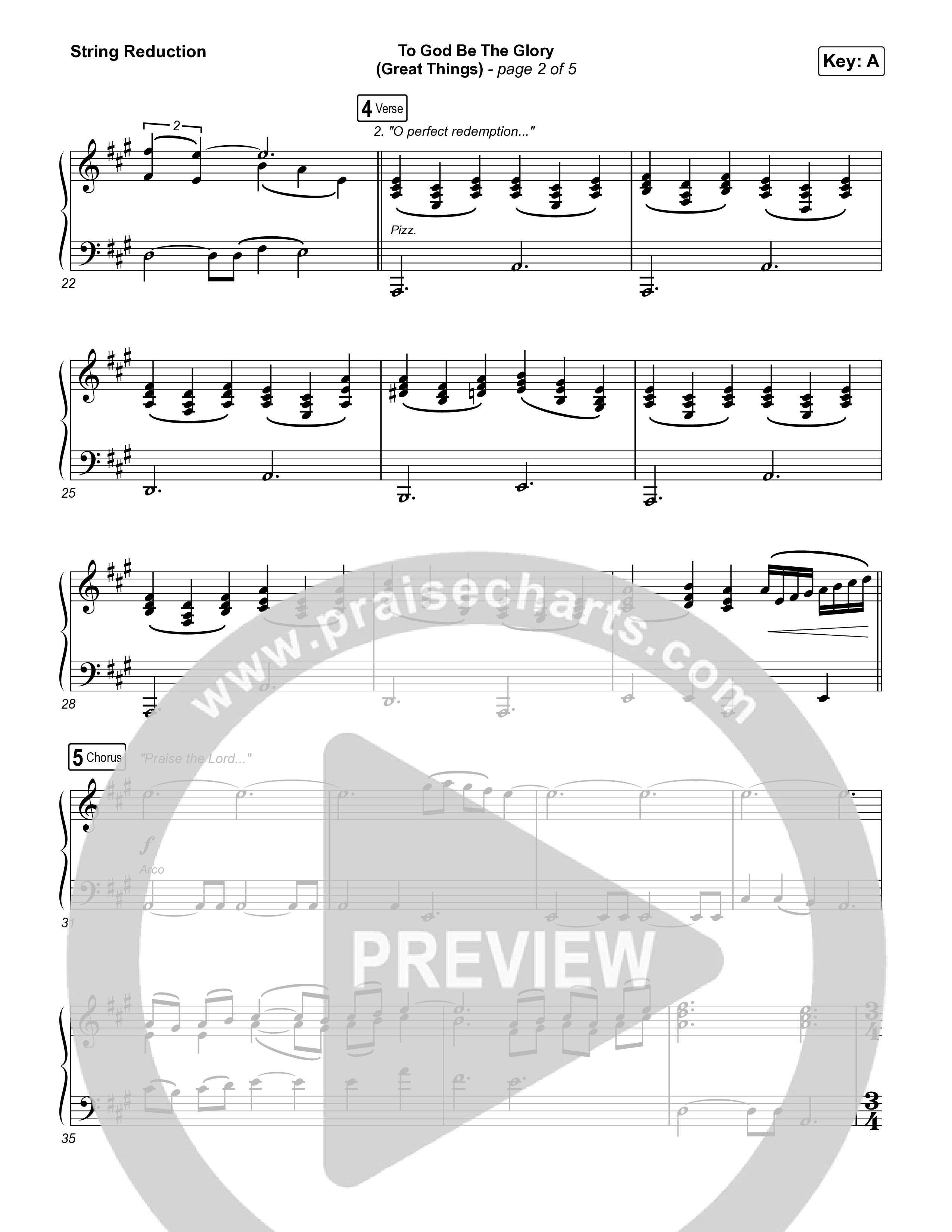 To God Be The Glory (Great Things) (Live) String Reduction (Justin Tweito)