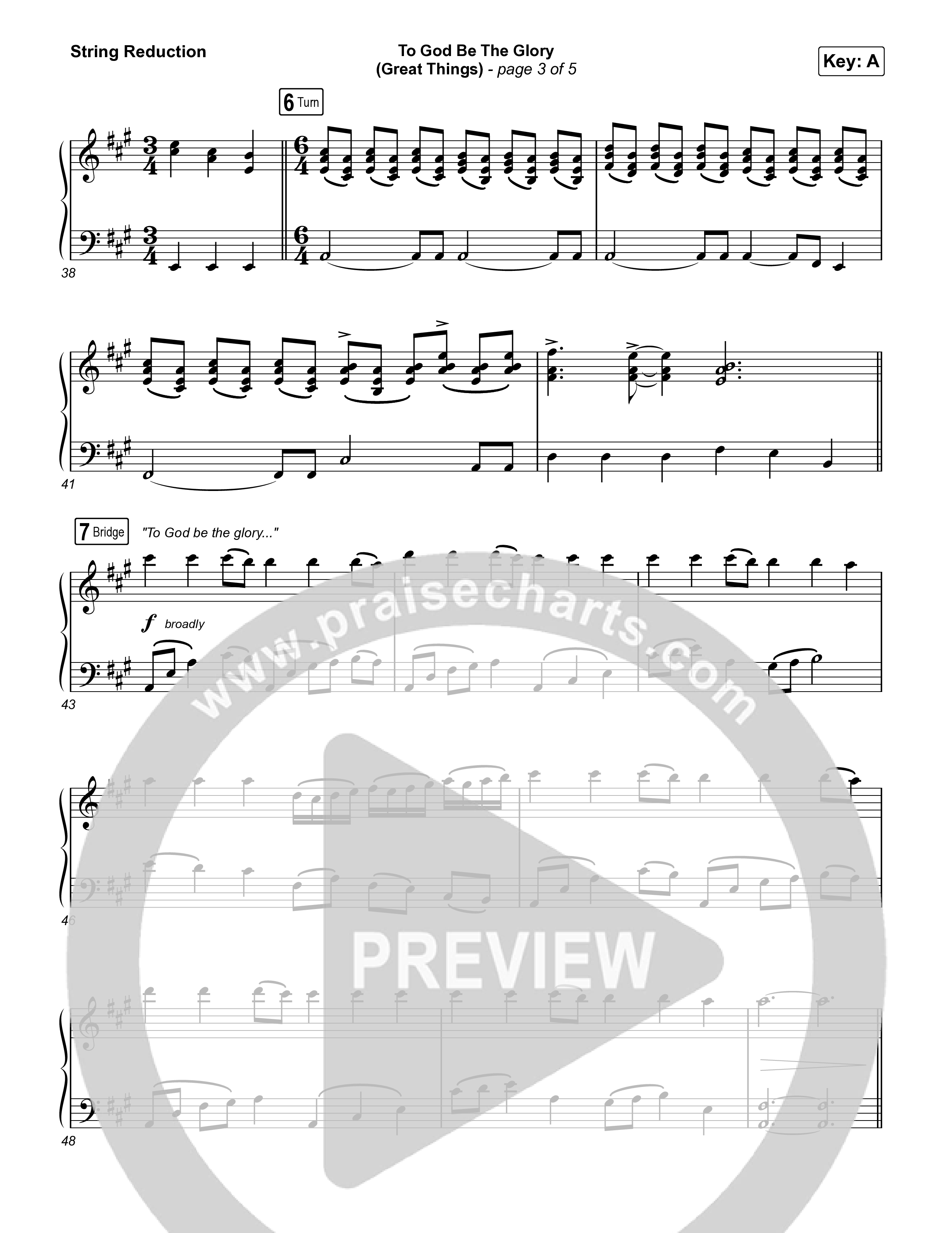To God Be The Glory (Great Things) (Live) String Reduction (Justin Tweito)