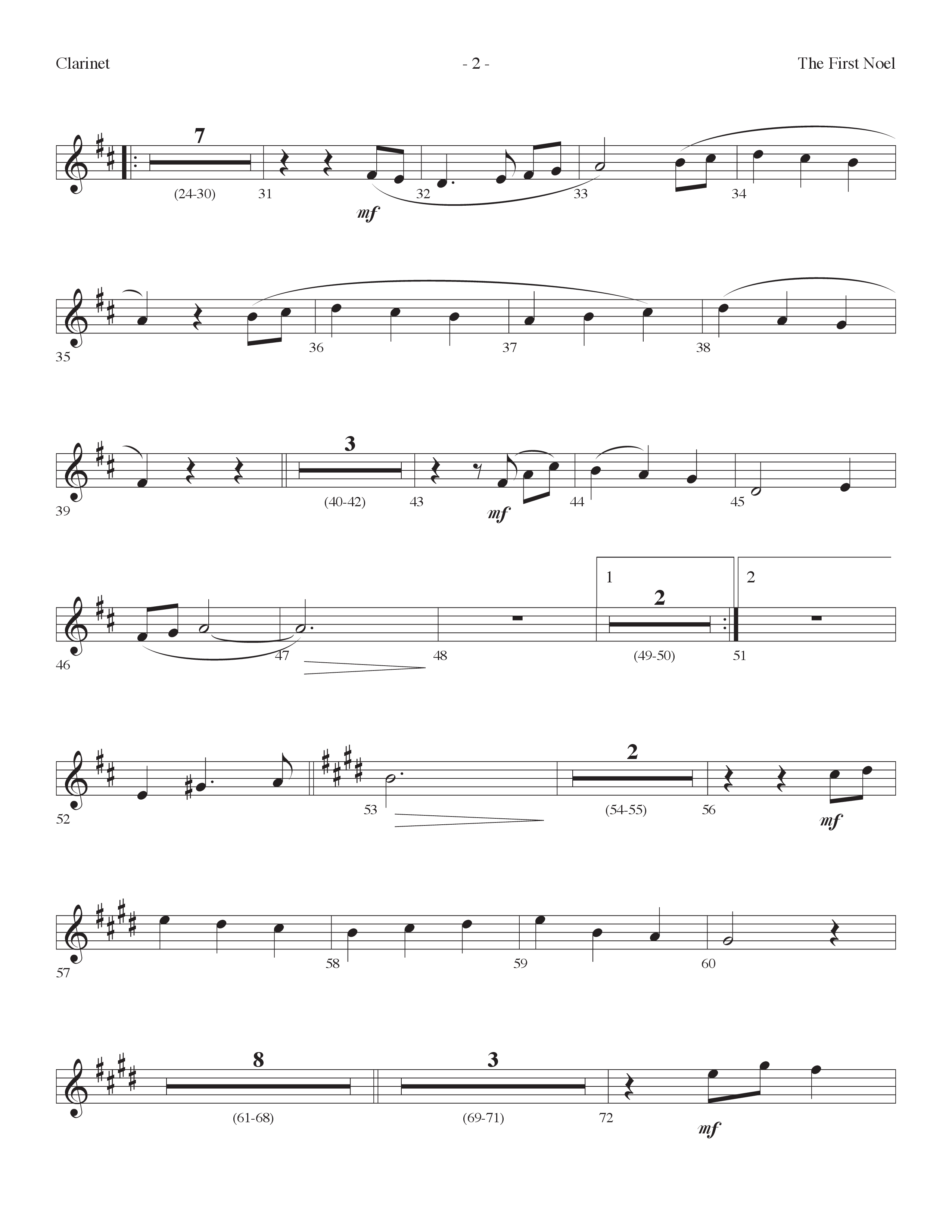 The First Noel (Choral Anthem SATB) Clarinet (Lifeway Choral / Arr. Dennis Allen)