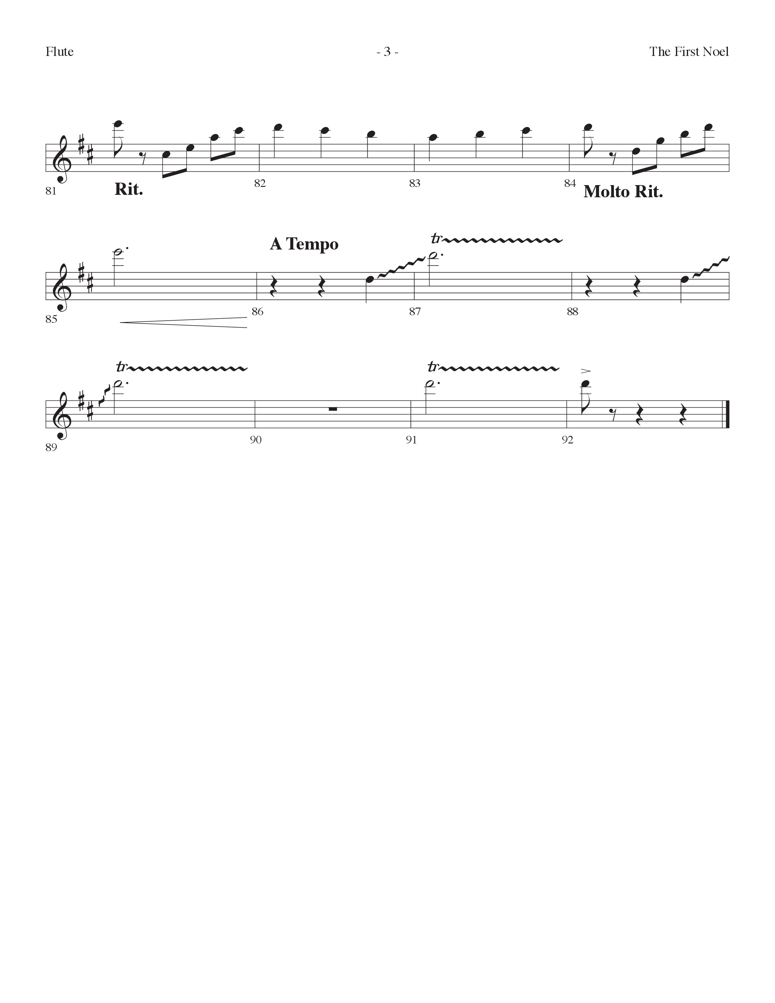 The First Noel (Choral Anthem SATB) Flute (Lifeway Choral / Arr. Dennis Allen)