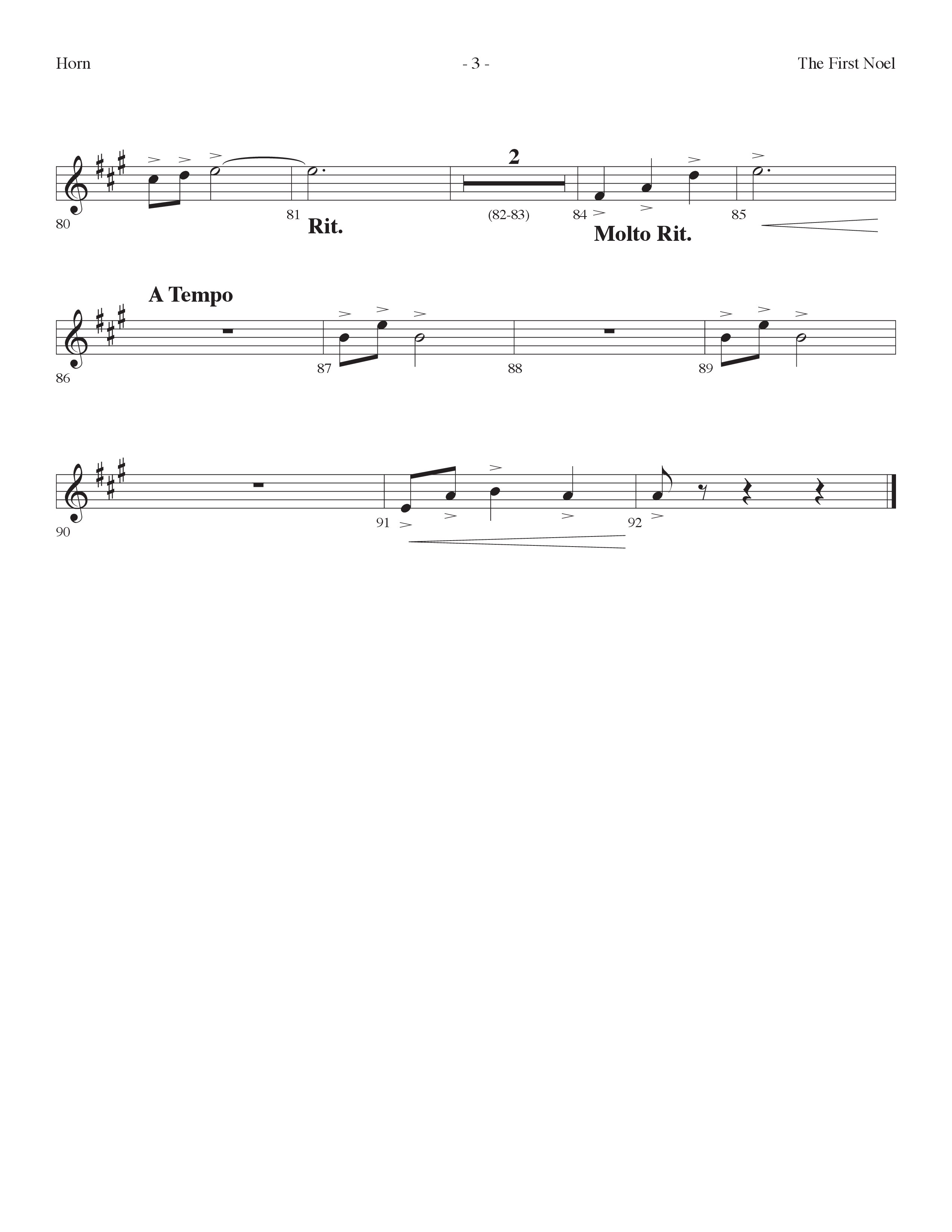 The First Noel (Choral Anthem SATB) French Horn (Lifeway Choral / Arr. Dennis Allen)