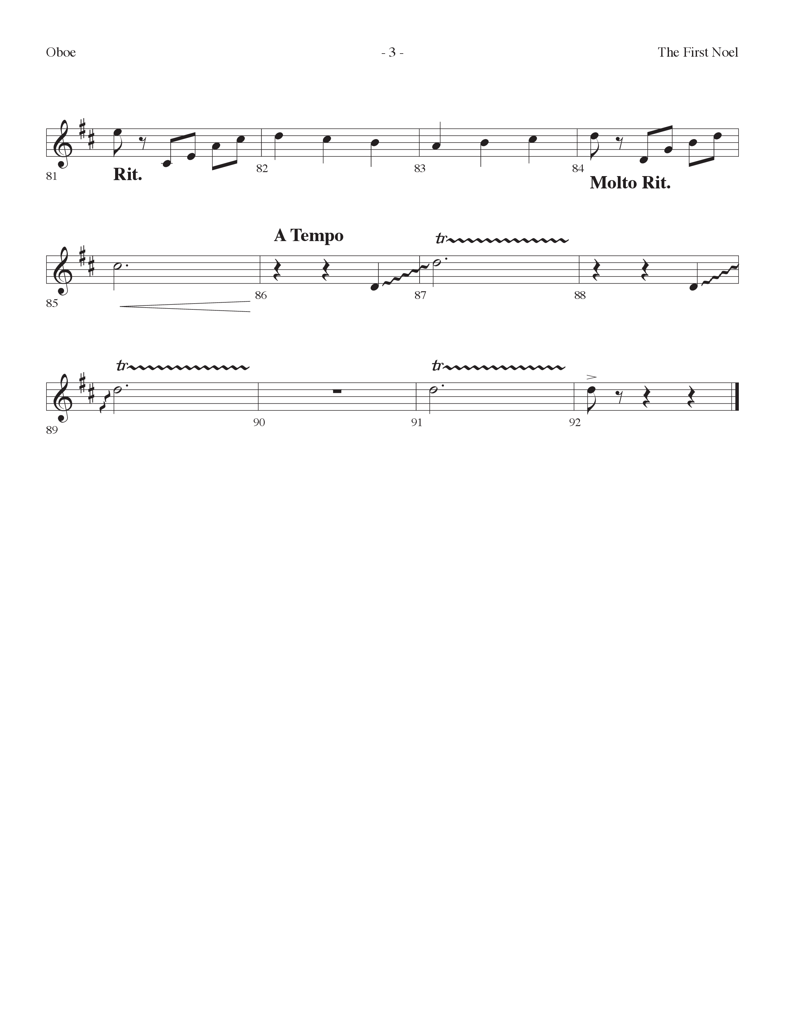 The First Noel (Choral Anthem SATB) Oboe (Lifeway Choral / Arr. Dennis Allen)