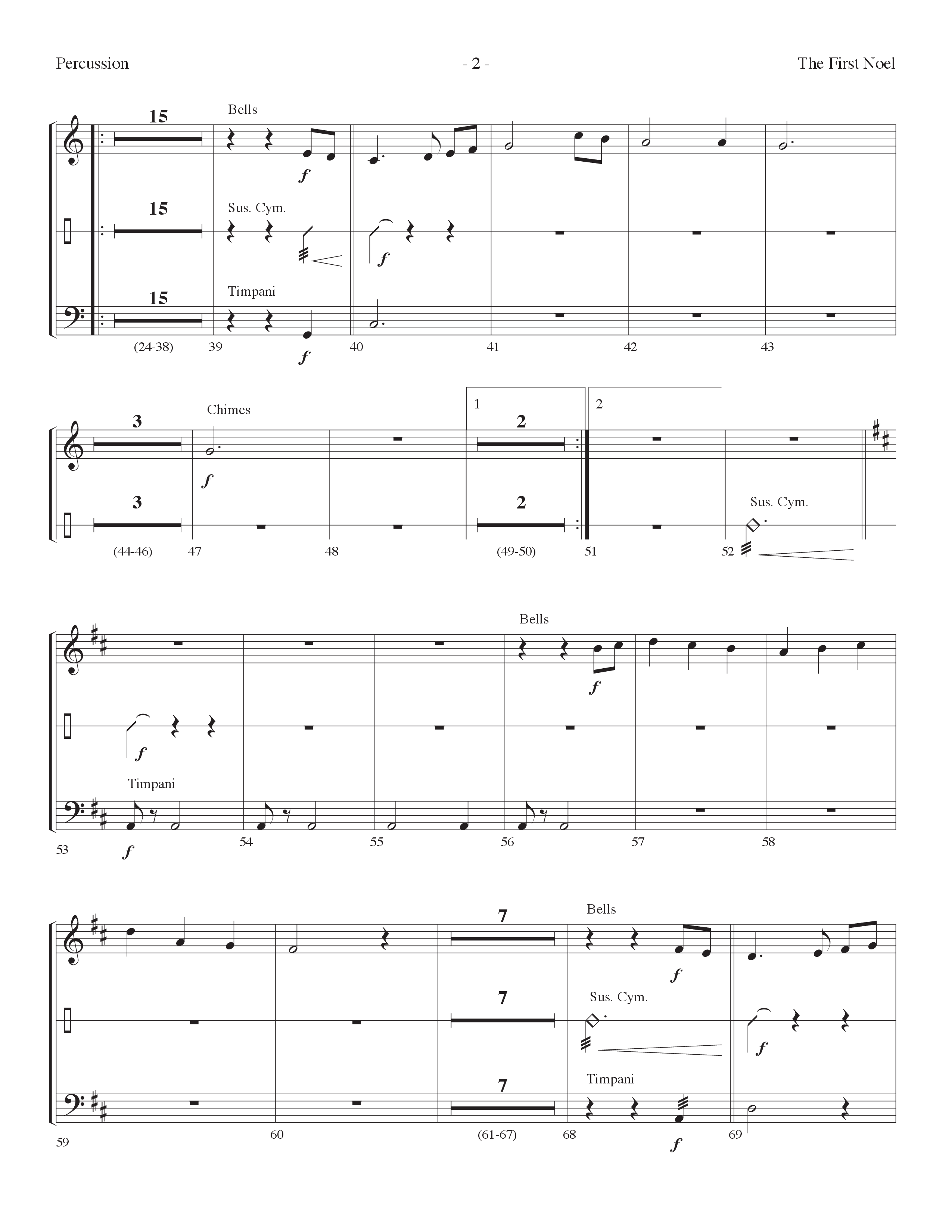 The First Noel (Choral Anthem SATB) Percussion (Lifeway Choral / Arr. Dennis Allen)