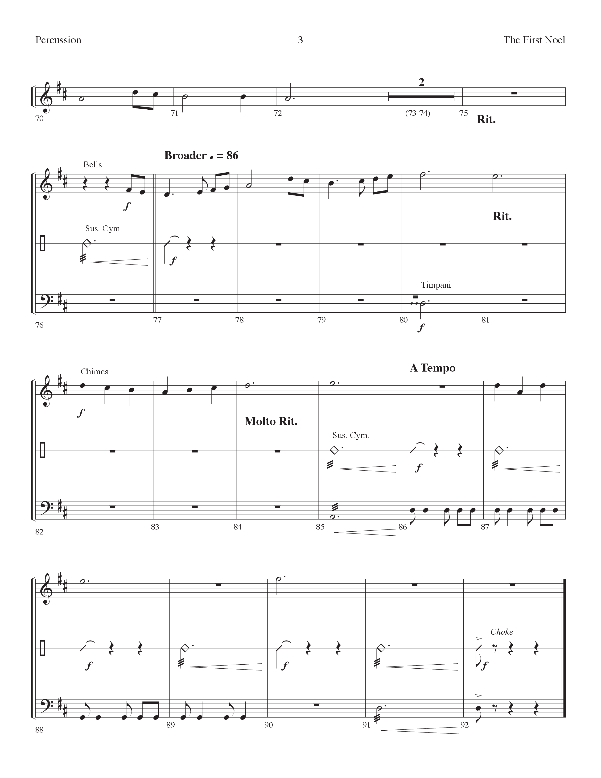 The First Noel (Choral Anthem SATB) Percussion (Lifeway Choral / Arr. Dennis Allen)