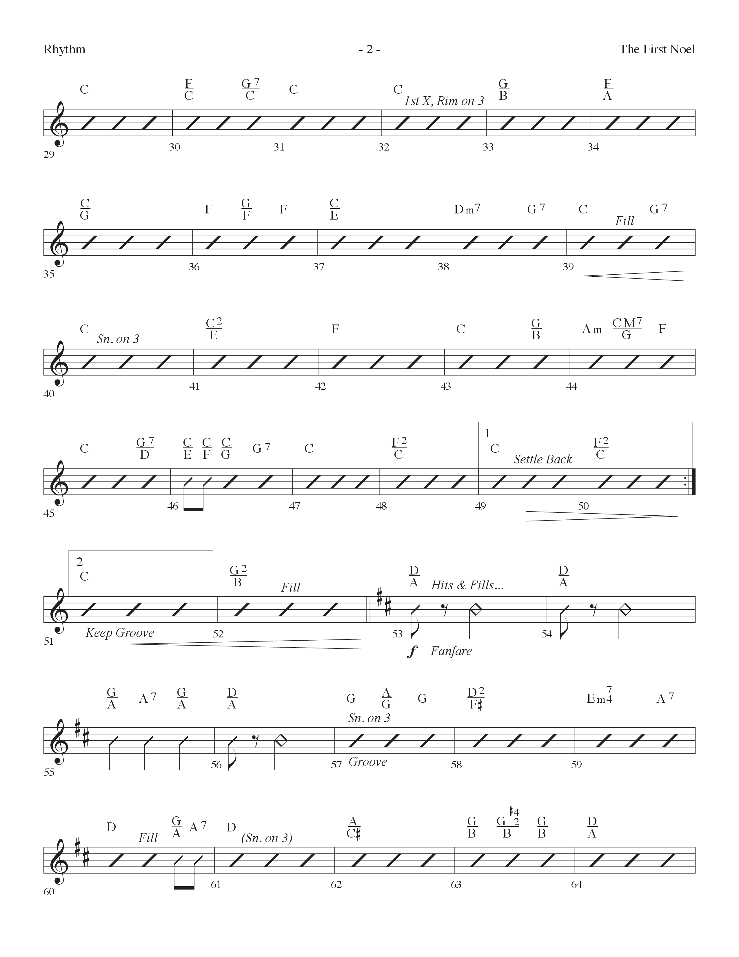 The First Noel (Choral Anthem SATB) Rhythm Chart (Lifeway Choral / Arr. Dennis Allen)