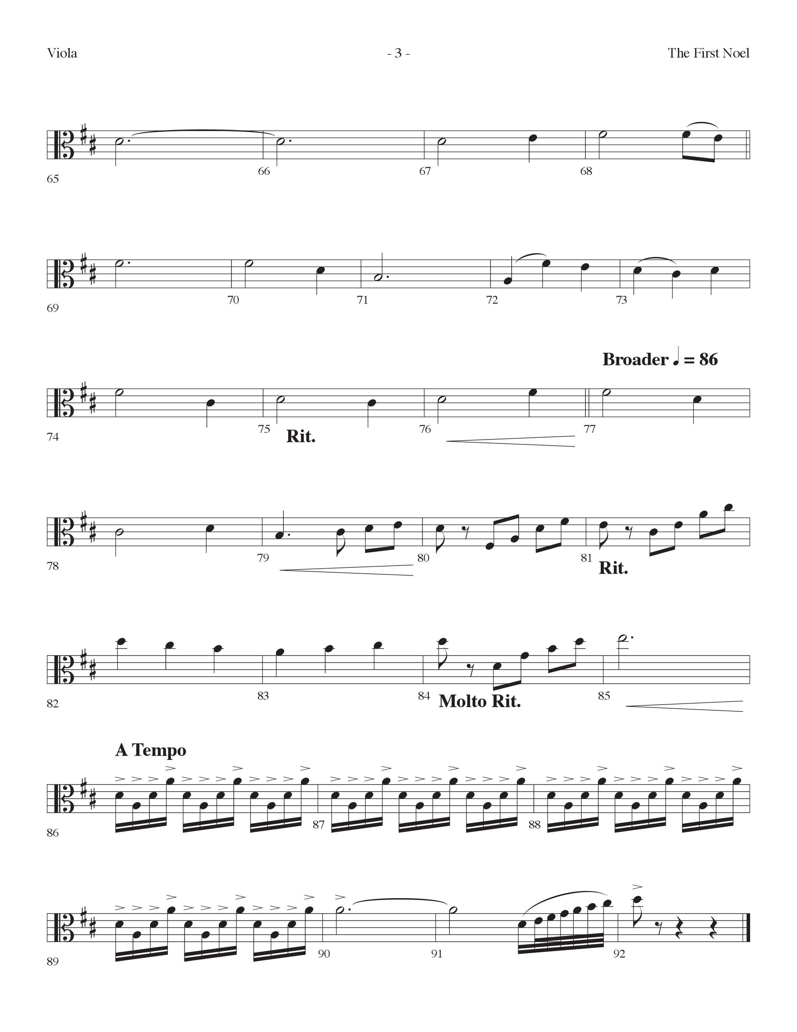 The First Noel (Choral Anthem SATB) Viola (Lifeway Choral / Arr. Dennis Allen)