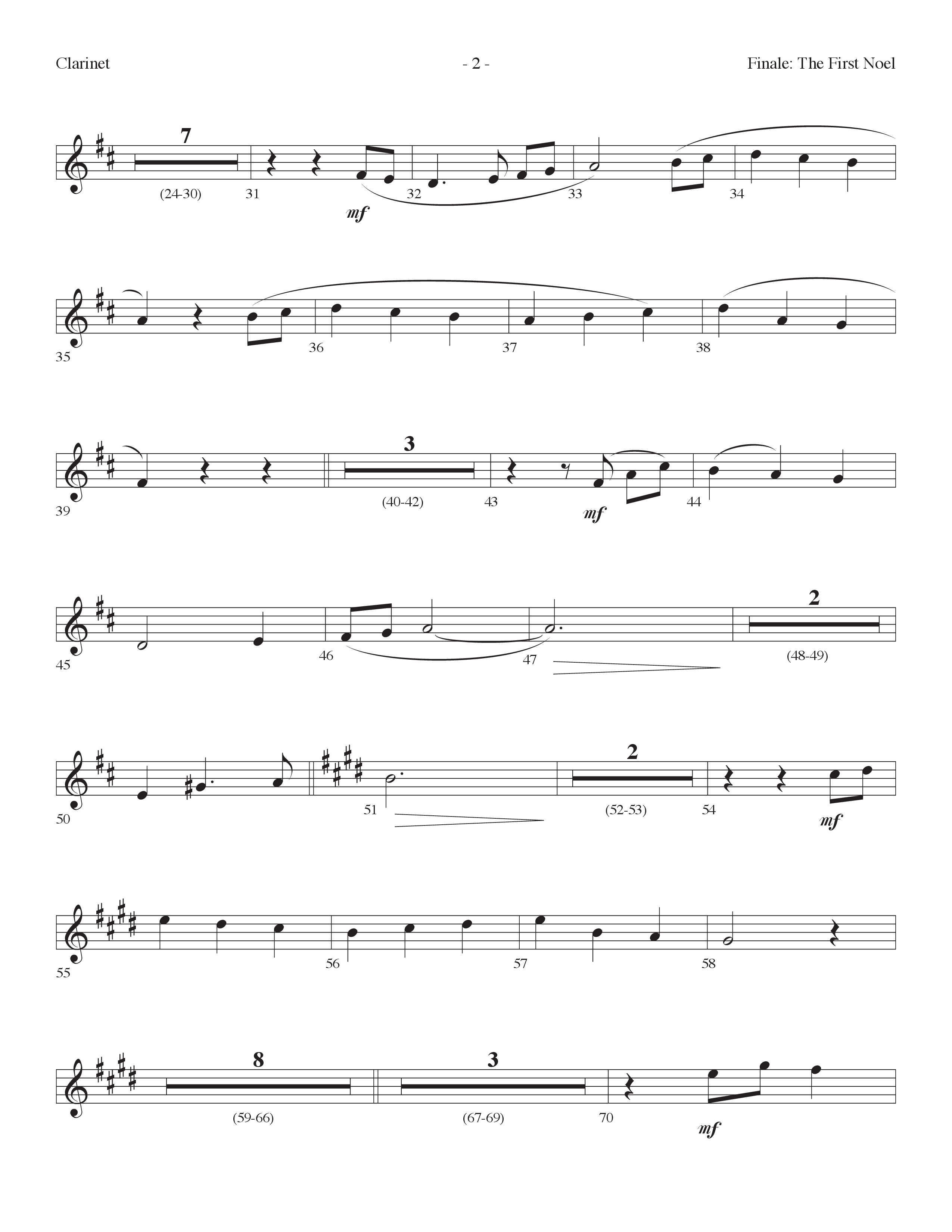 Finale The First Noel (Choral Anthem SATB) Clarinet (Lifeway Choral / Arr. Dennis Allen)