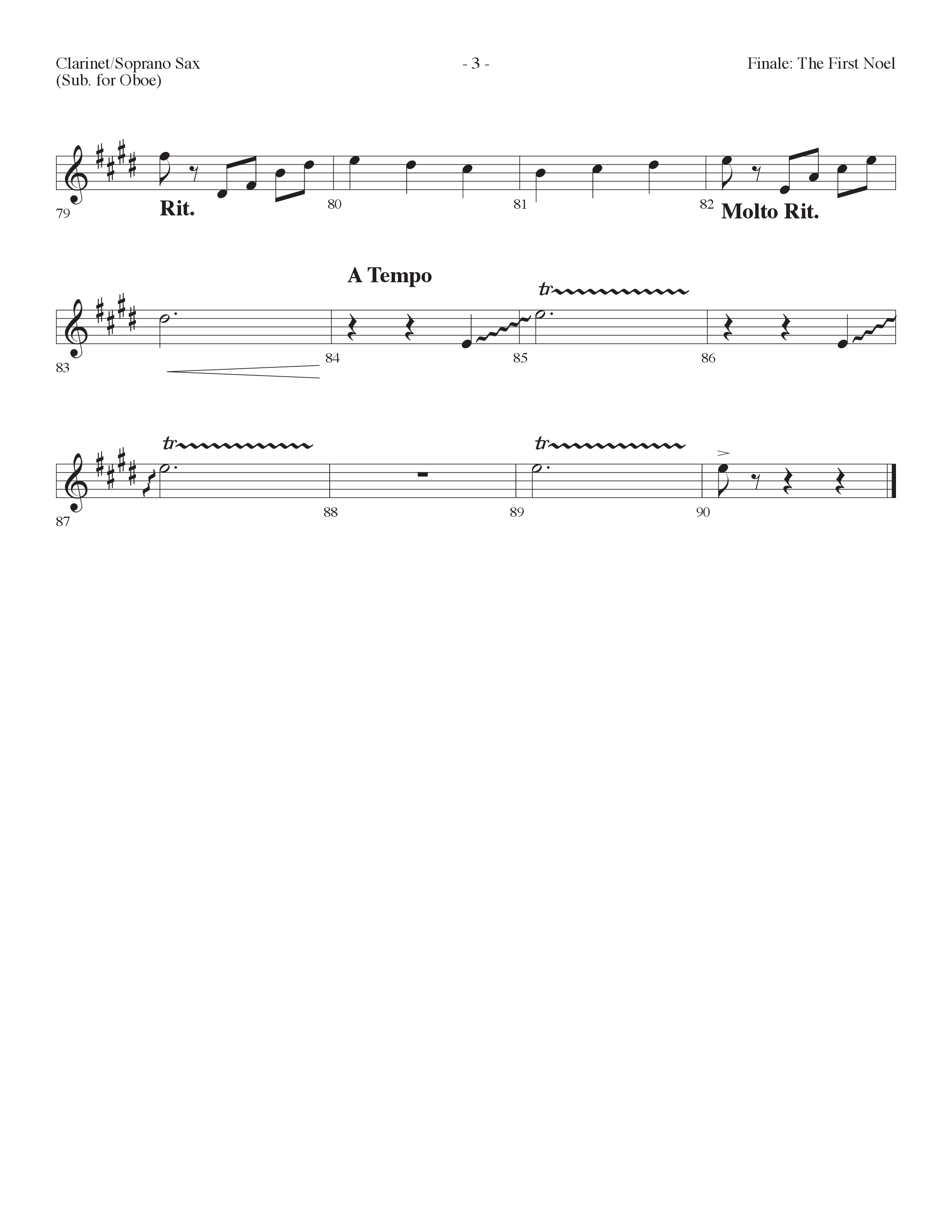 Finale The First Noel (Choral Anthem SATB) Clarinet/Soprano Sax (Lifeway Choral / Arr. Dennis Allen)