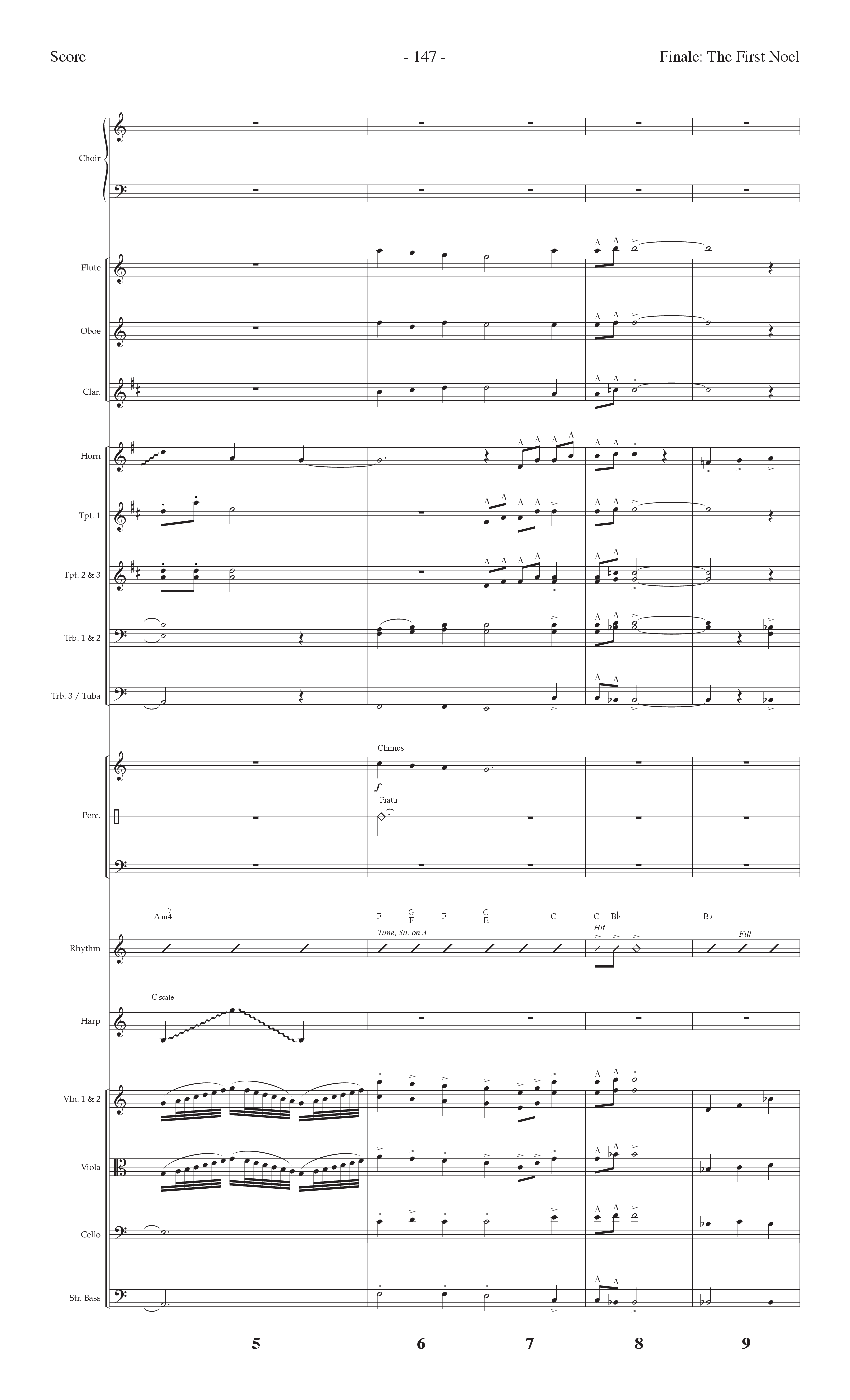 Finale The First Noel (Choral Anthem SATB) Orchestration (Lifeway Choral / Arr. Dennis Allen)