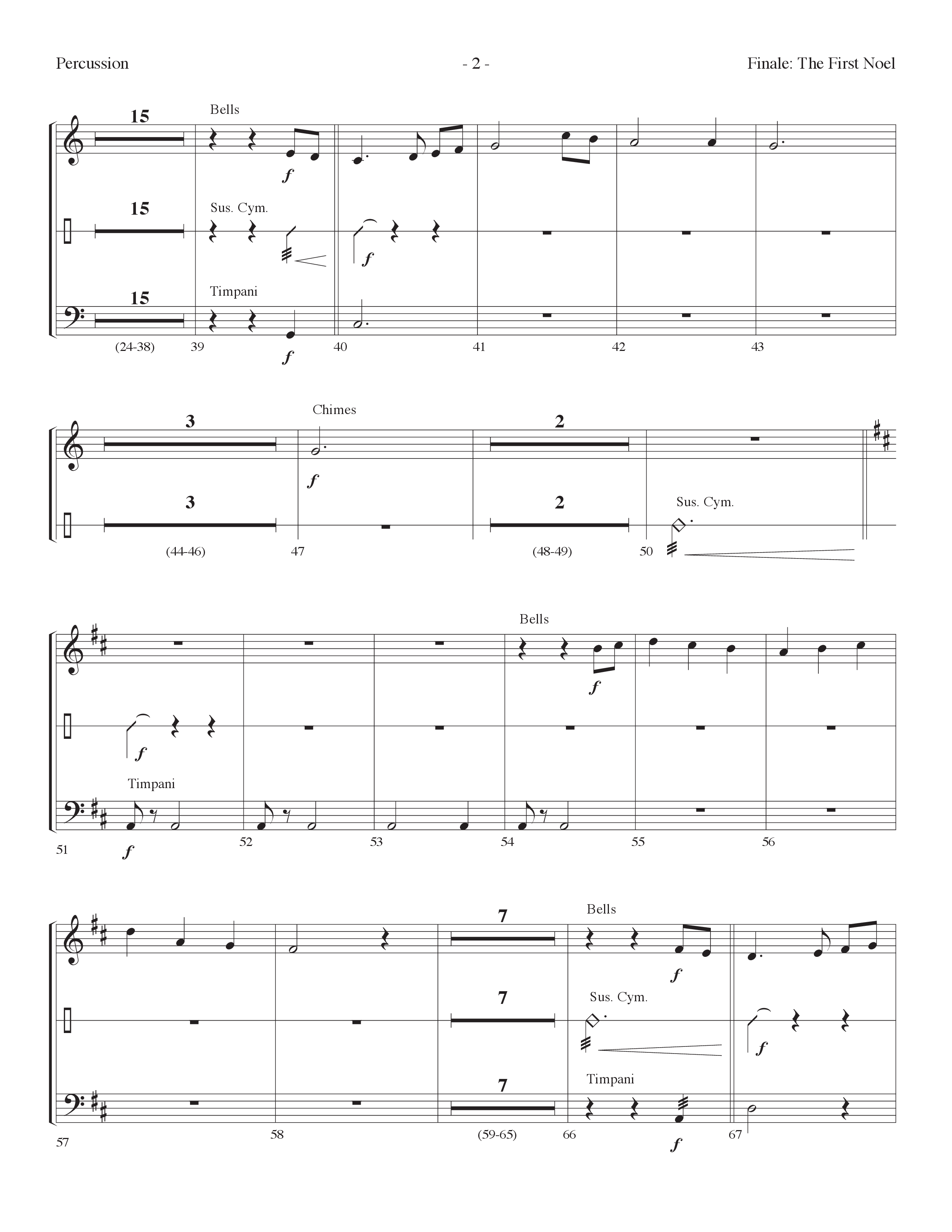 Finale The First Noel (Choral Anthem SATB) Percussion (Lifeway Choral / Arr. Dennis Allen)