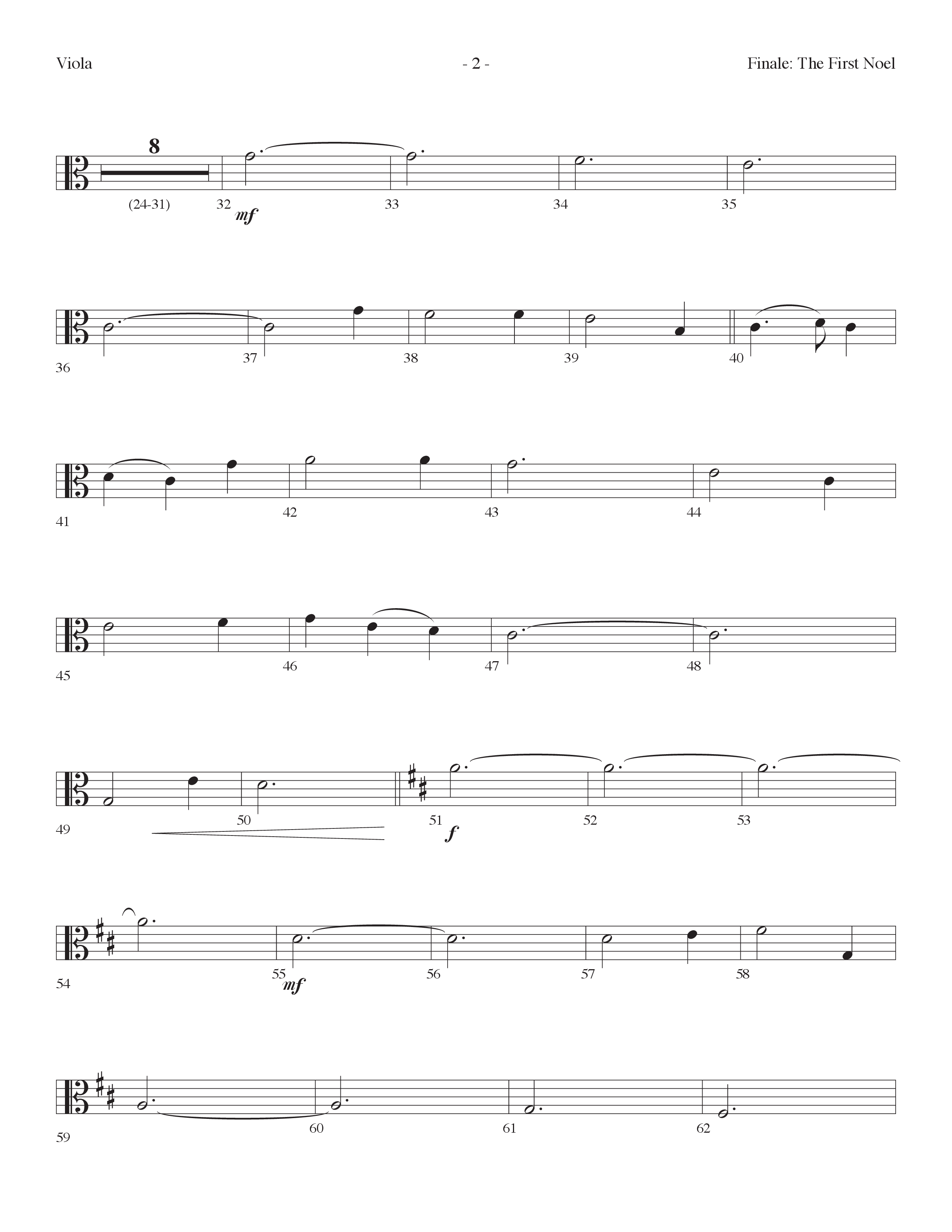 Finale The First Noel (Choral Anthem SATB) Viola (Lifeway Choral / Arr. Dennis Allen)